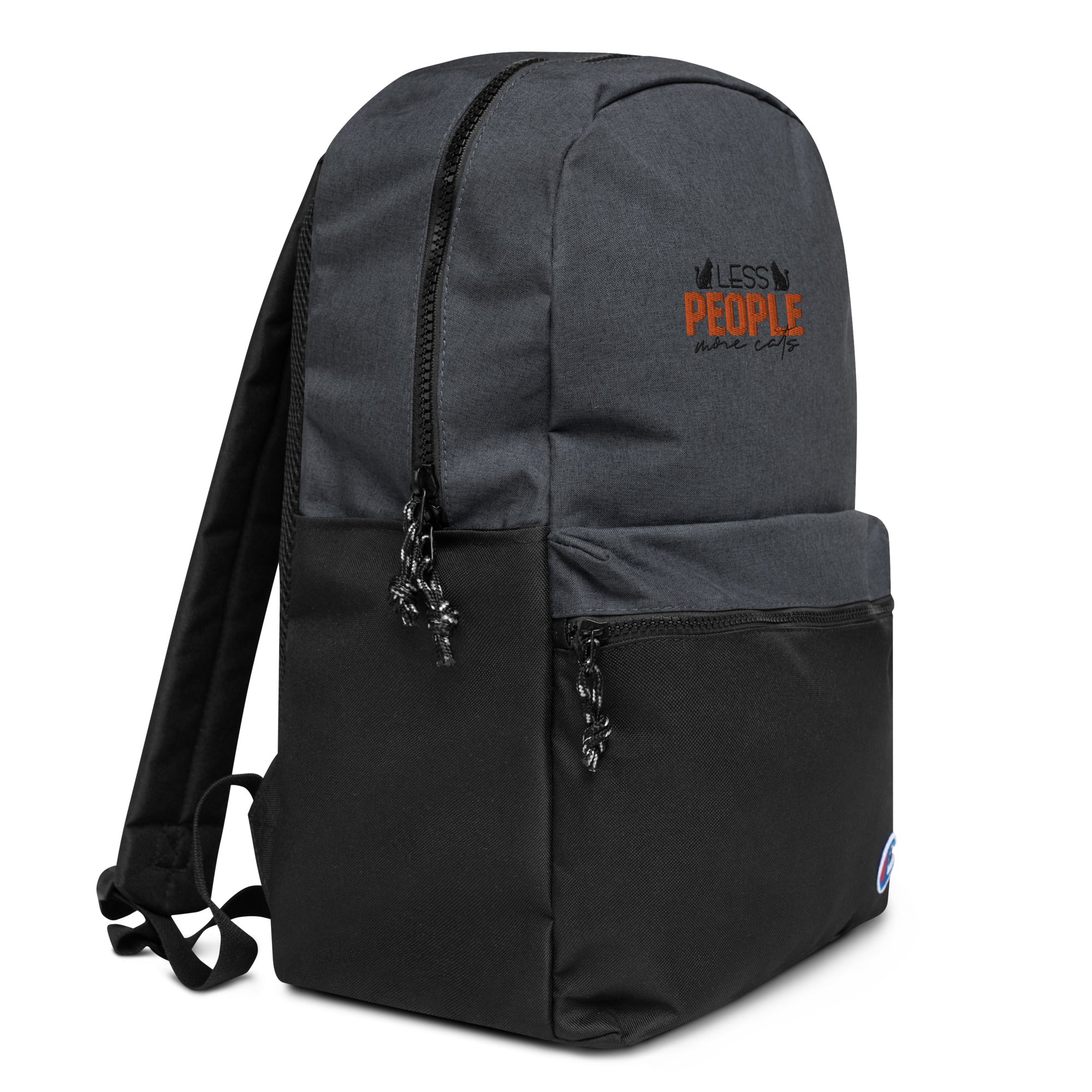 LESS PEOPLE MORE CATS - Embroidered Champion Backpack