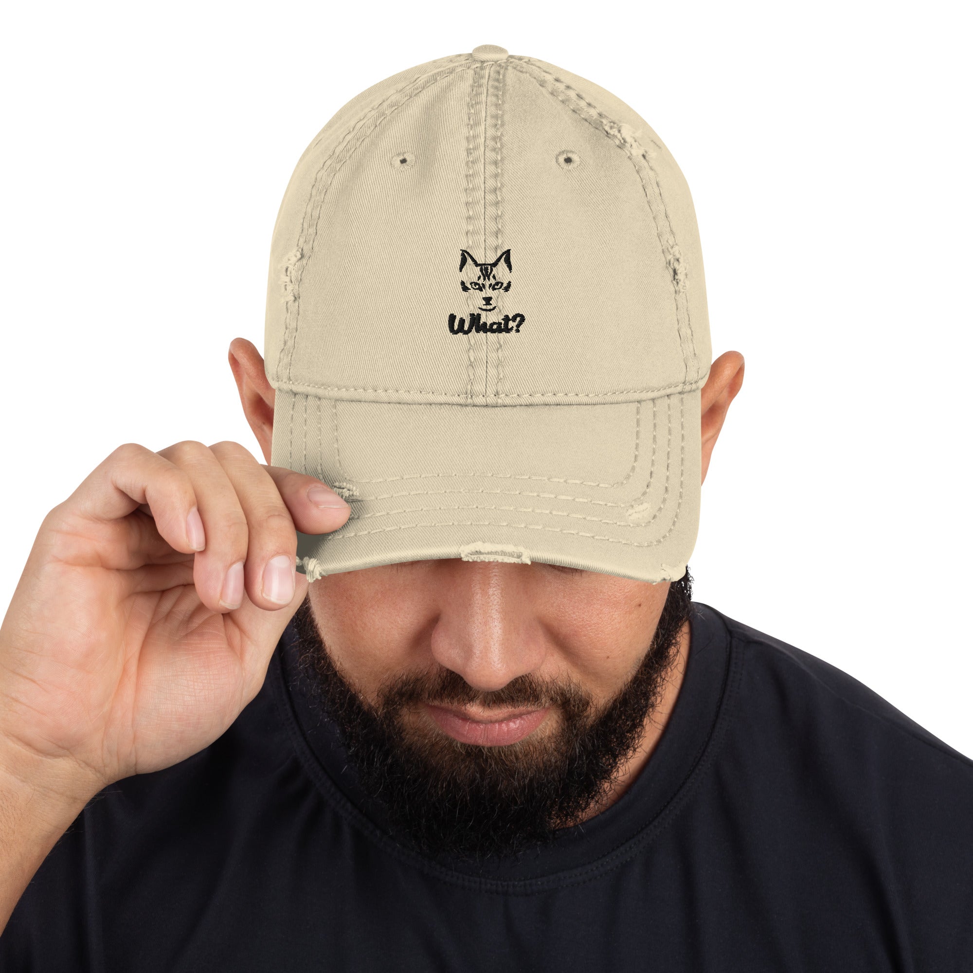 WHAT? - Distressed Dad Hat