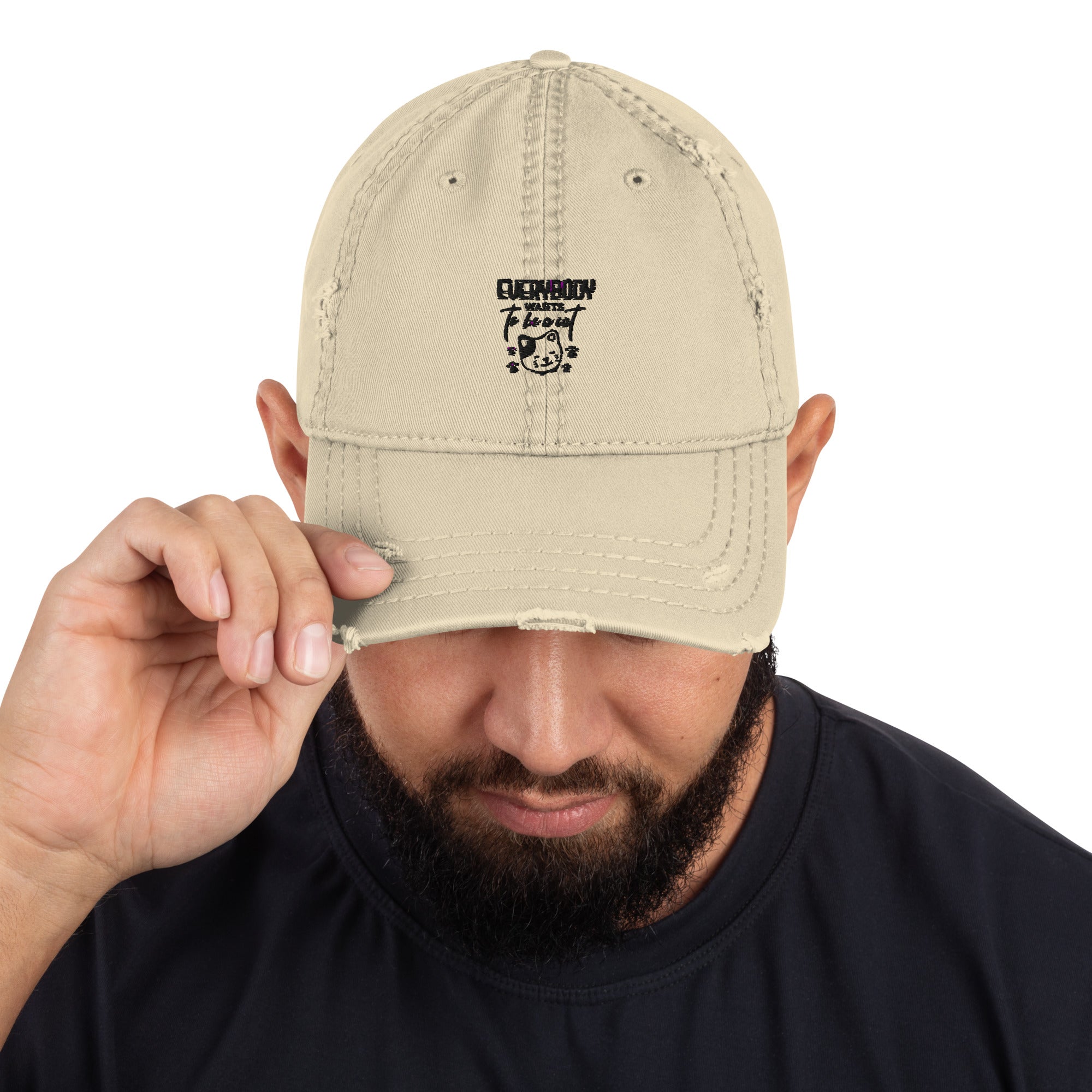 EVERYBODY WANTS TO BE A CAT - Distressed Dad Hat