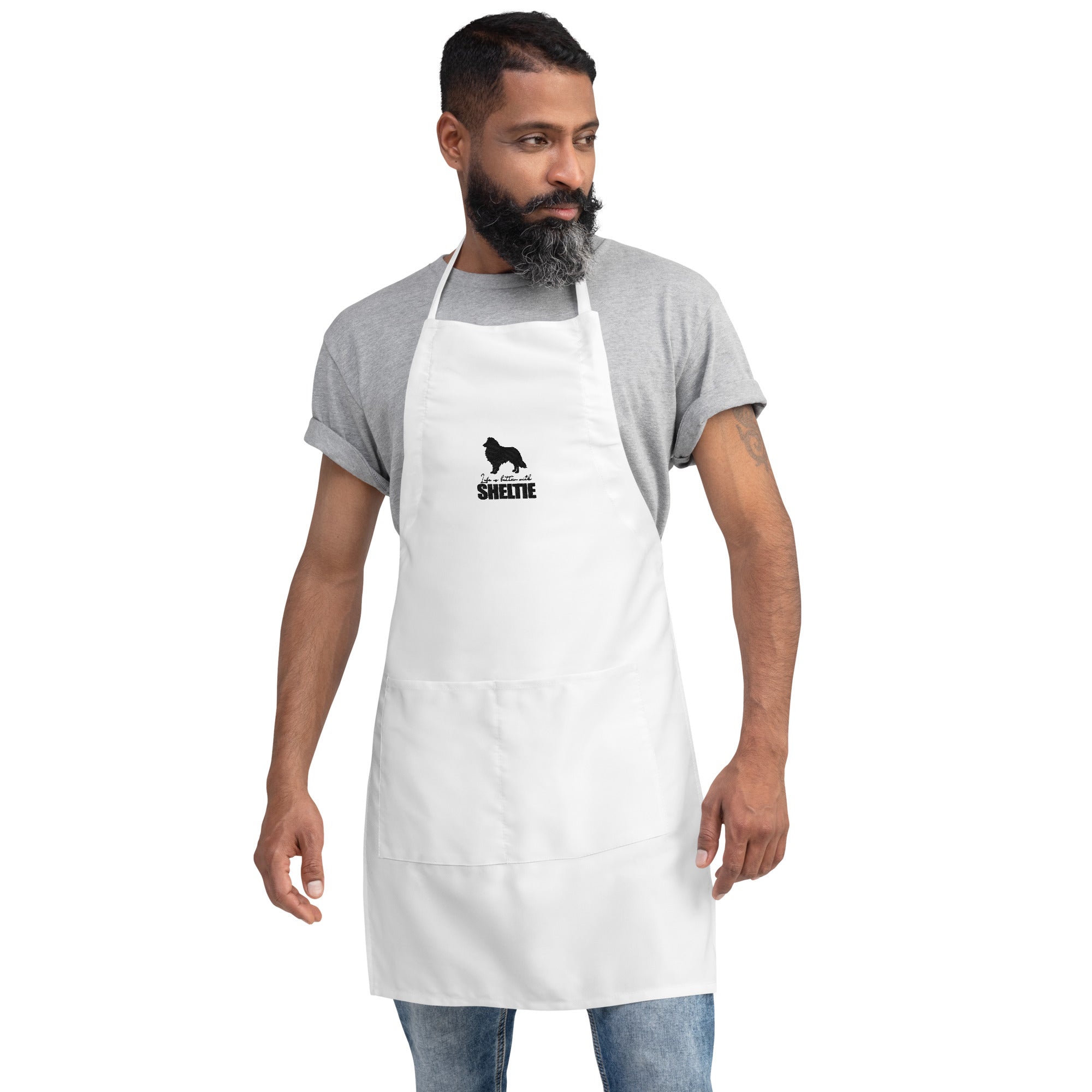 LIFE IS BETTER WITH SHELTIE - Embroidered Apron