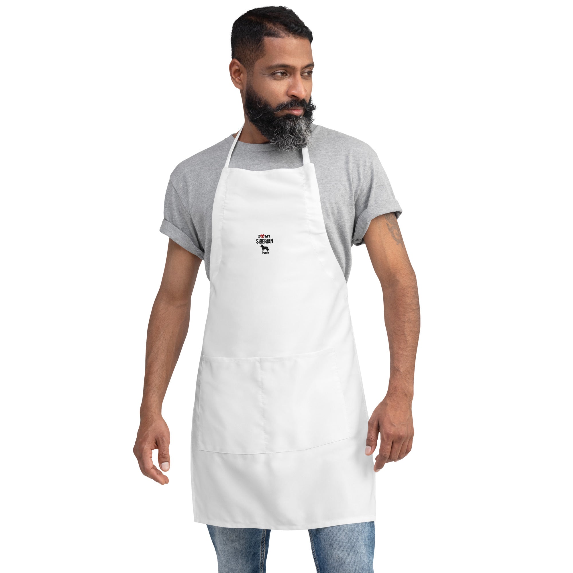 I LOVE MY SIBERIAN HUSKY - Embroidered Apron