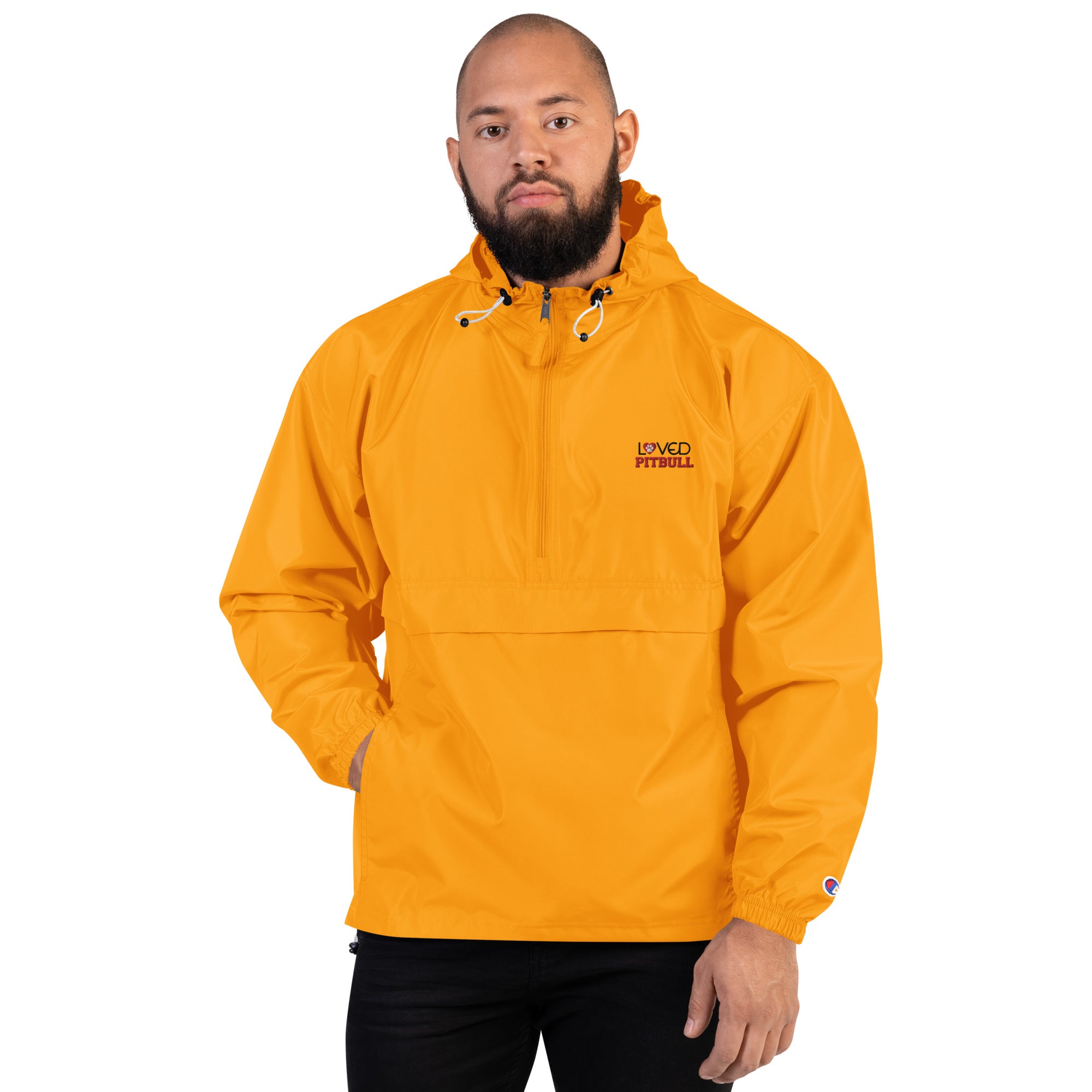 LOVED PITBULL - Embroidered Champion Packable Jacket