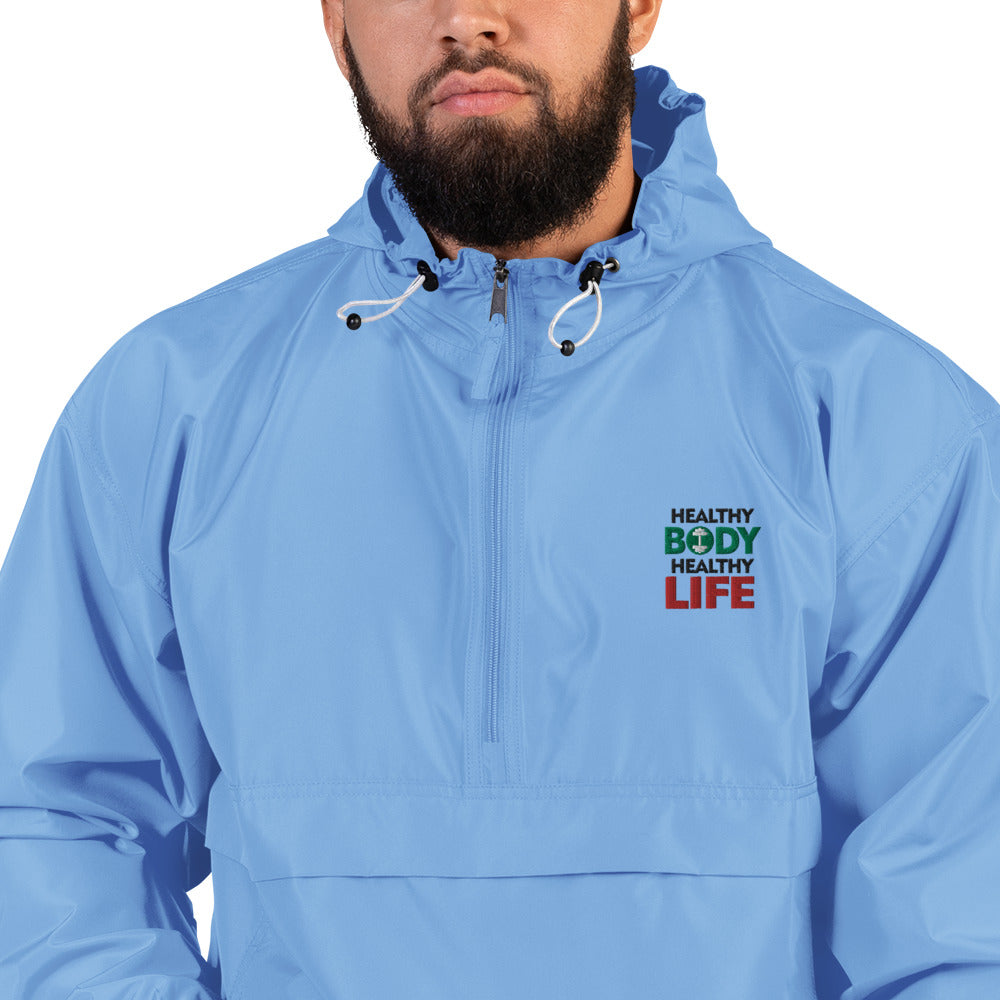 HEALTHY BODY HEALTHY LIFE - Embroidered Champion Packable Jacket