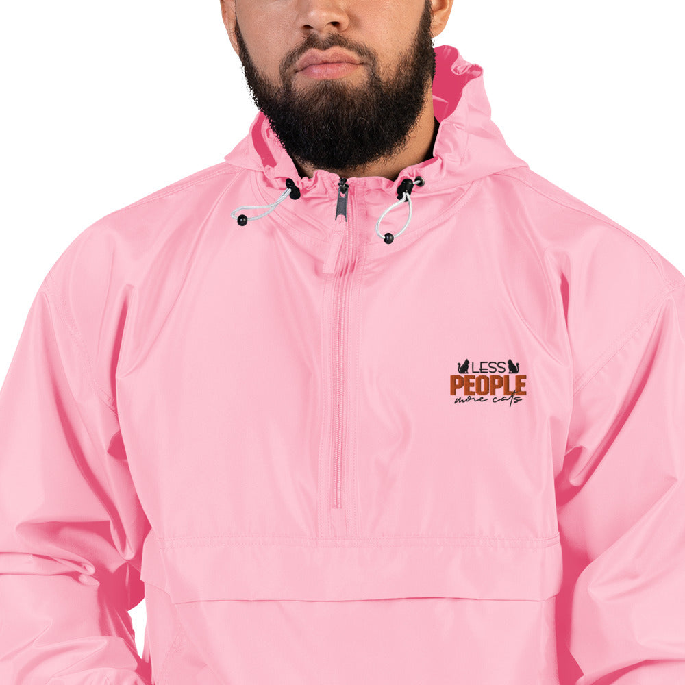 LESS PEOPLE MORE CATS - Embroidered Champion Packable Jacket