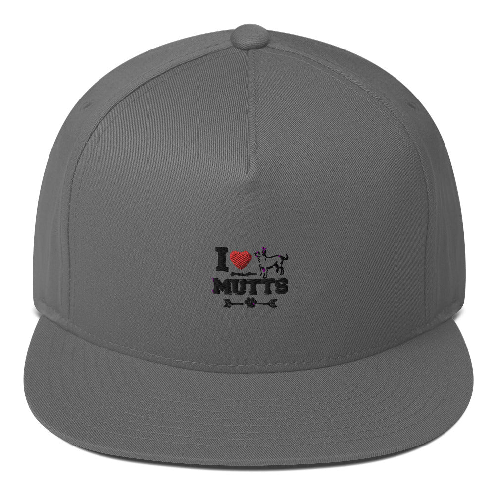 I LOVE OUR MUTTS - Flat Bill Cap