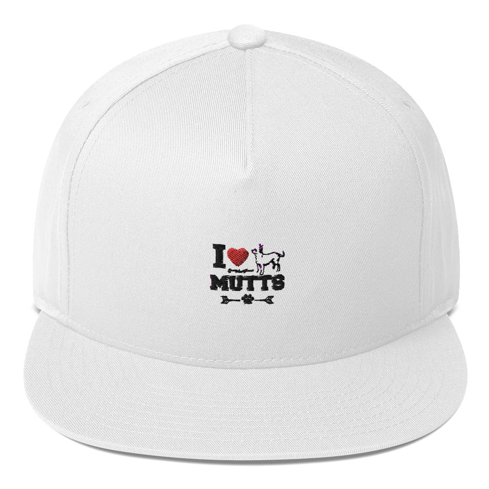 I LOVE OUR MUTTS - Flat Bill Cap