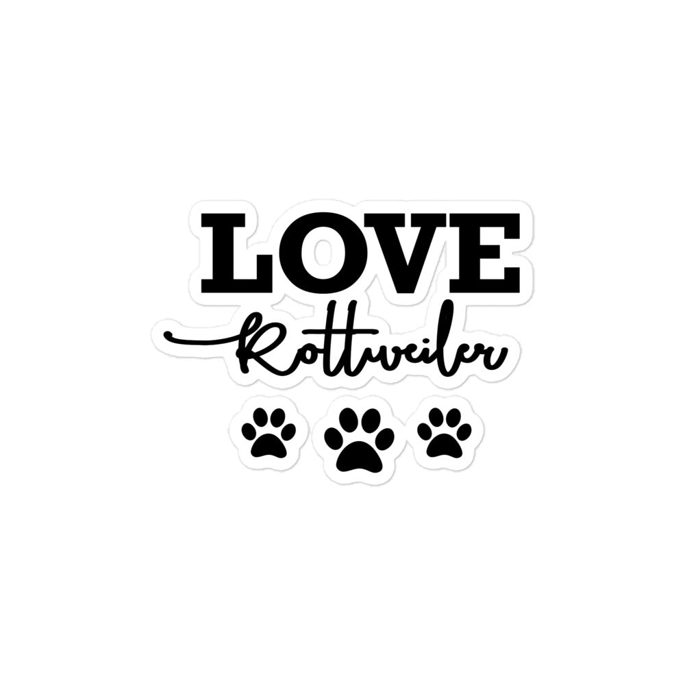 LOVE ROTTWEILER - Bubble-free stickers