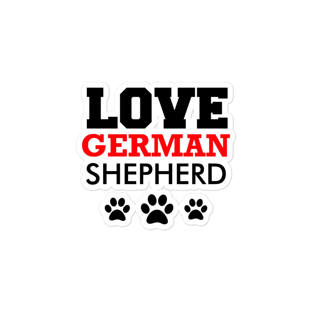 LOVE GERMAN SHEPHERD - Bubble-free stickers