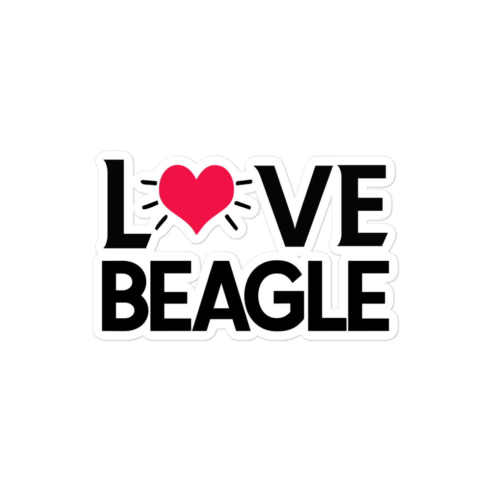 LOVE BEAGLE - Bubble-free stickers