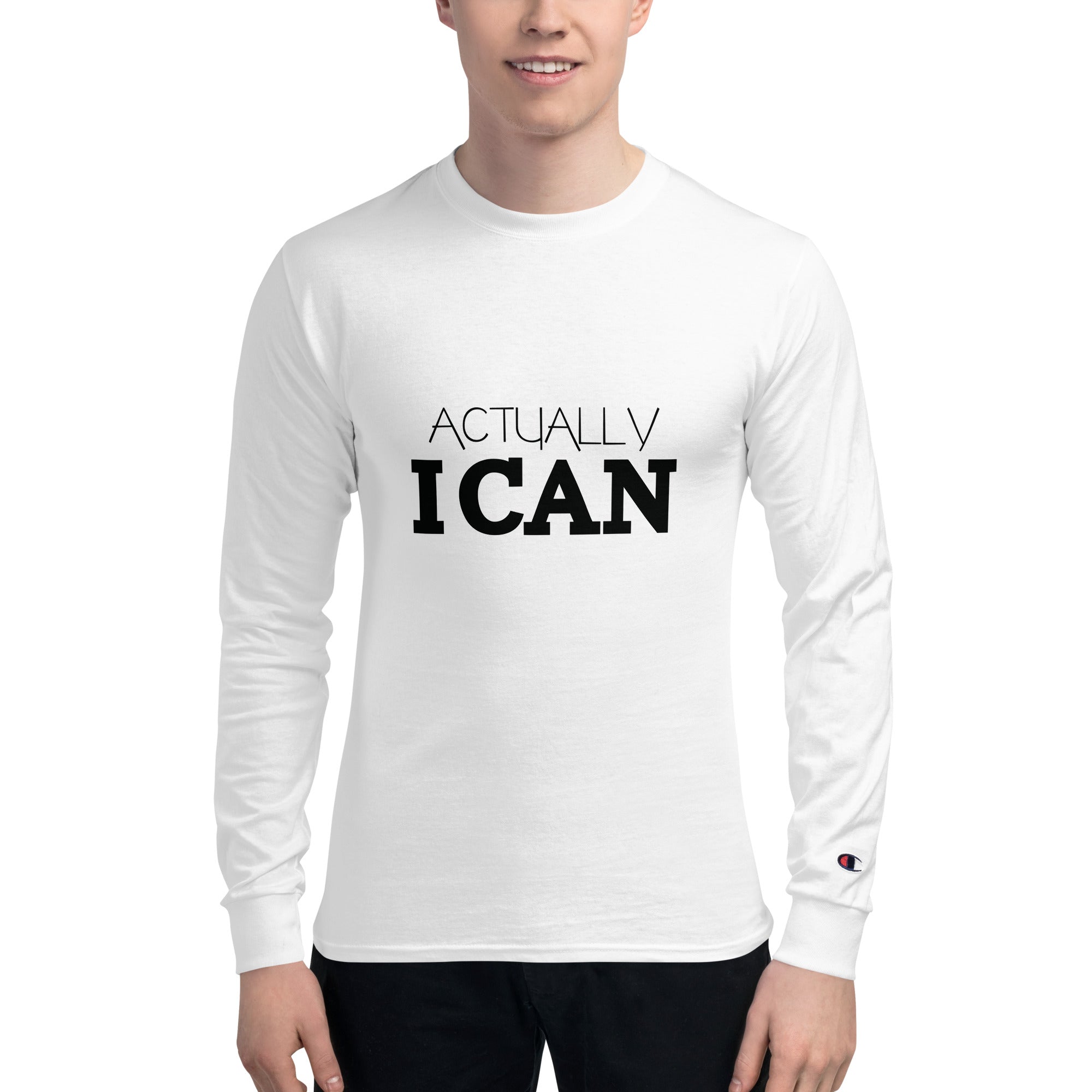 ACTUALLY I CAN - Men's Champion Long Sleeve Shirt