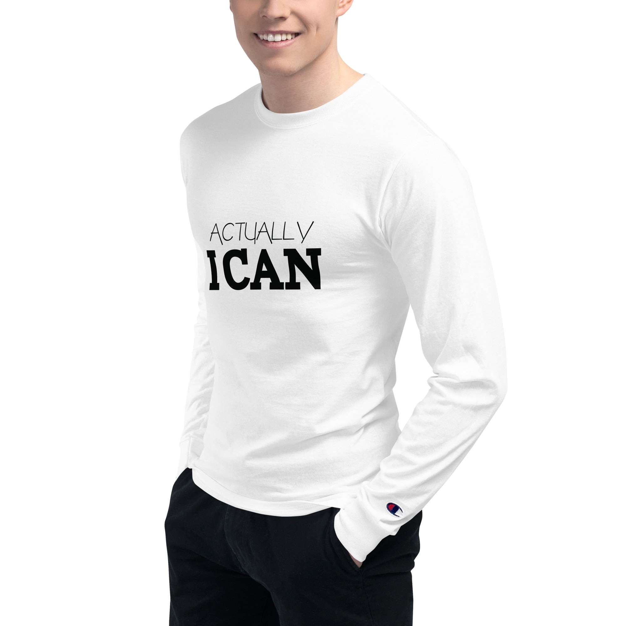 ACTUALLY I CAN - Men's Champion Long Sleeve Shirt