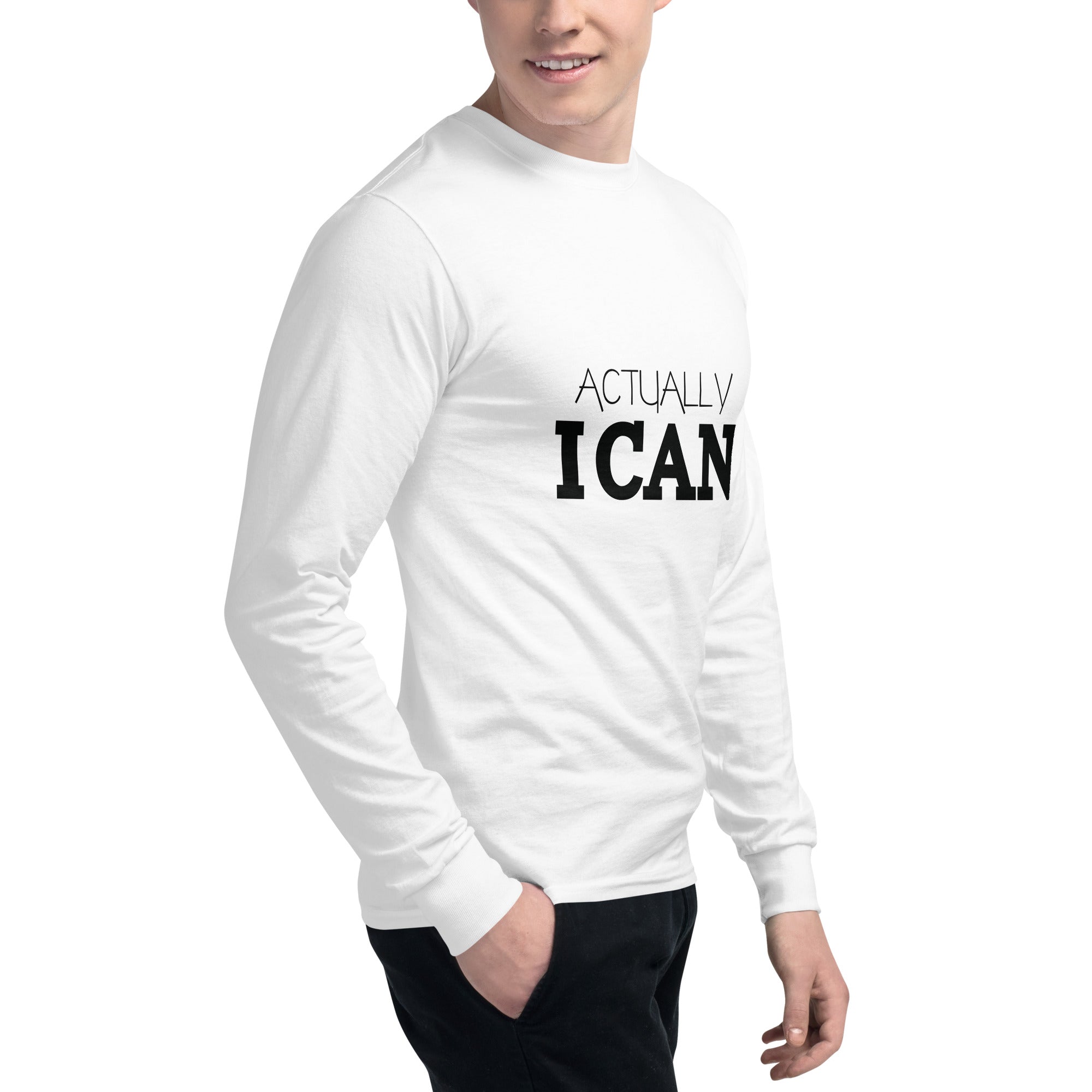 ACTUALLY I CAN - Men's Champion Long Sleeve Shirt