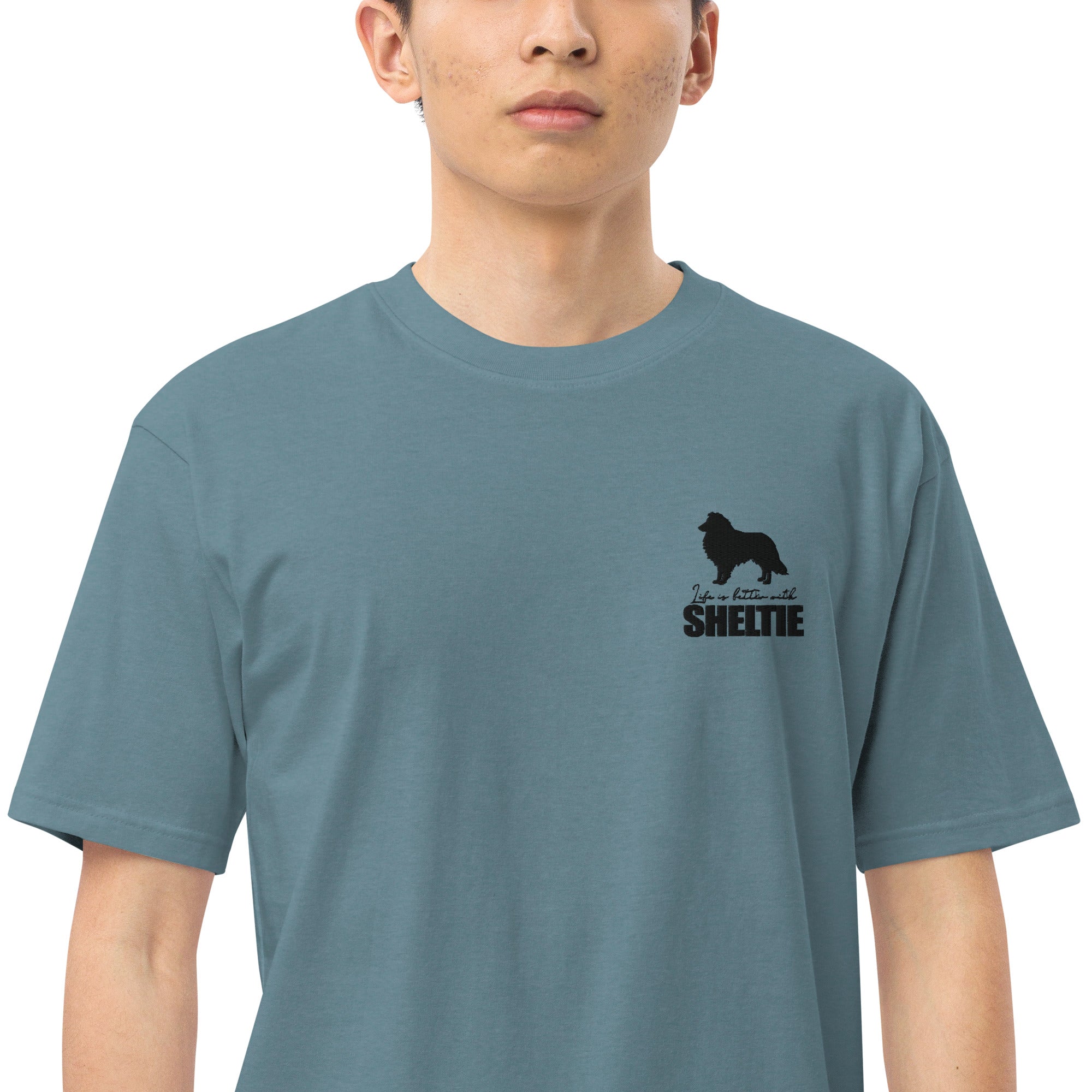 LIFE IS BETTER WITH SHELTIE - Men’s premium heavyweight tee