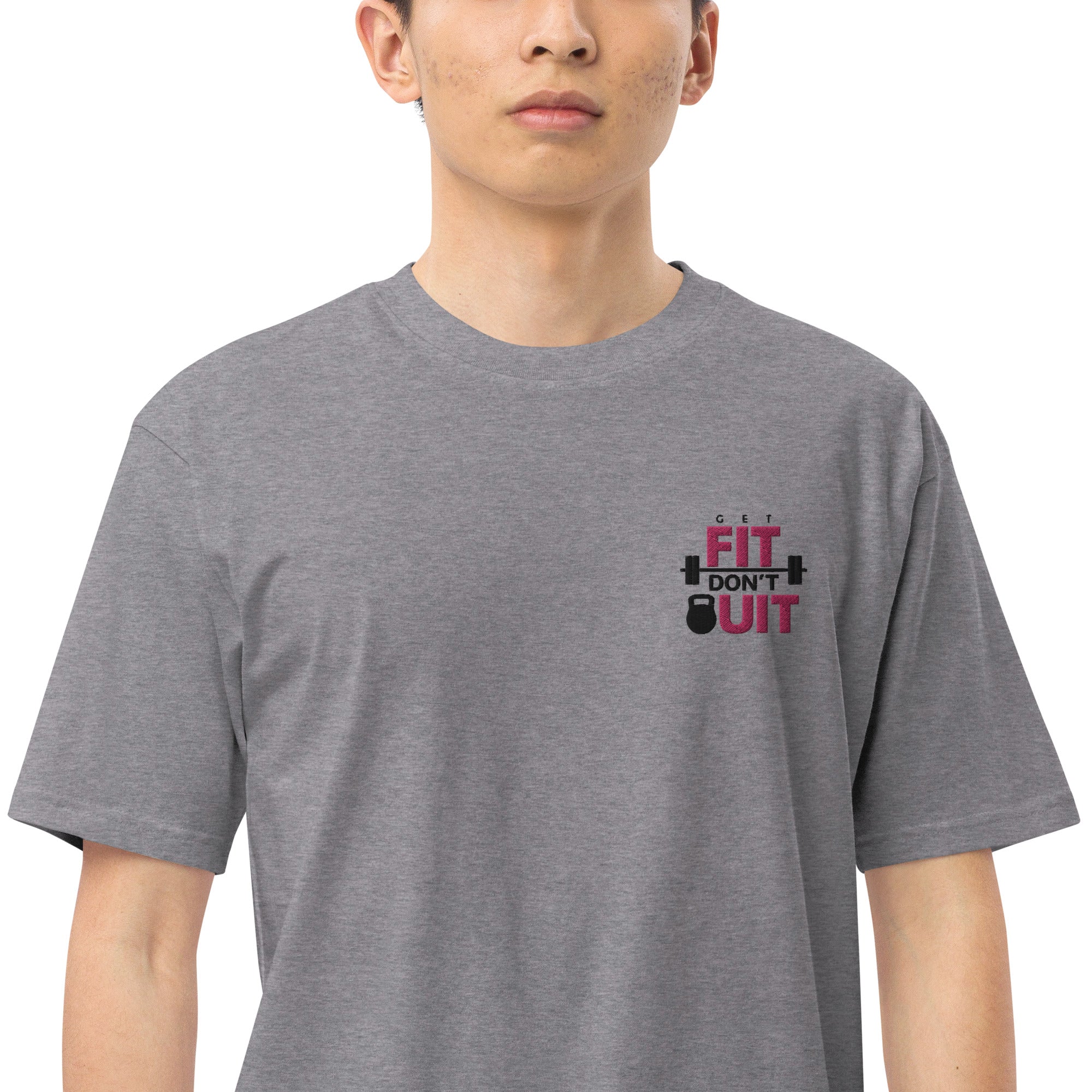 GET FIT DON'T QUIT - Men’s premium heavyweight tee