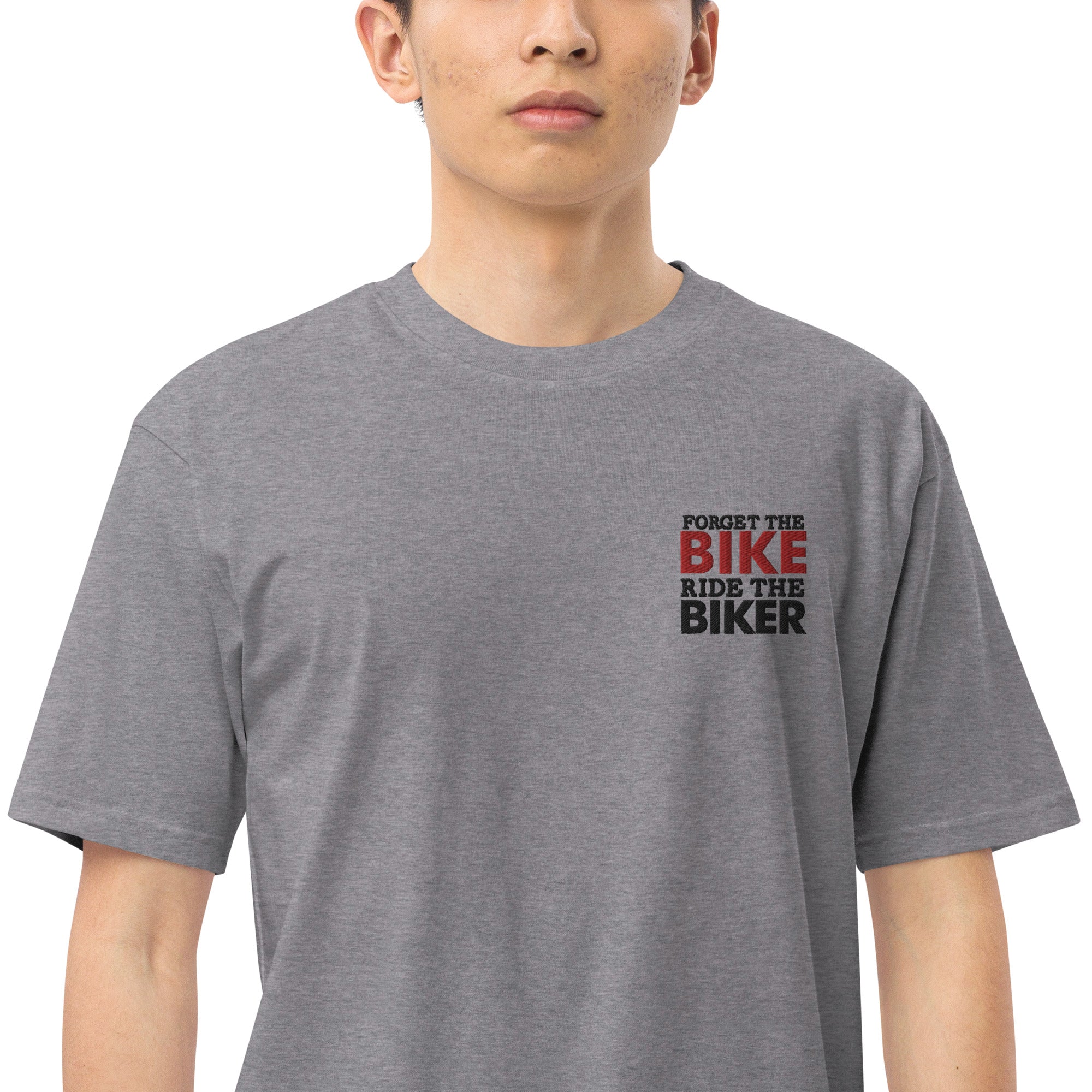 FORGET THE BIKE RIDE THE BIKER - Men’s premium heavyweight tee