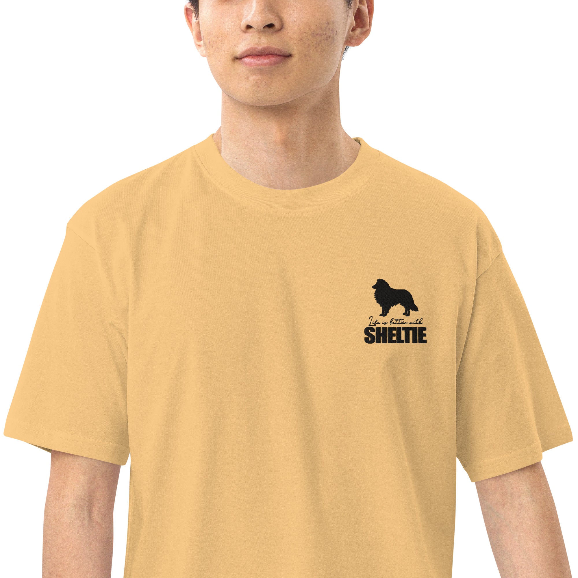 LIFE IS BETTER WITH SHELTIE - Men’s premium heavyweight tee