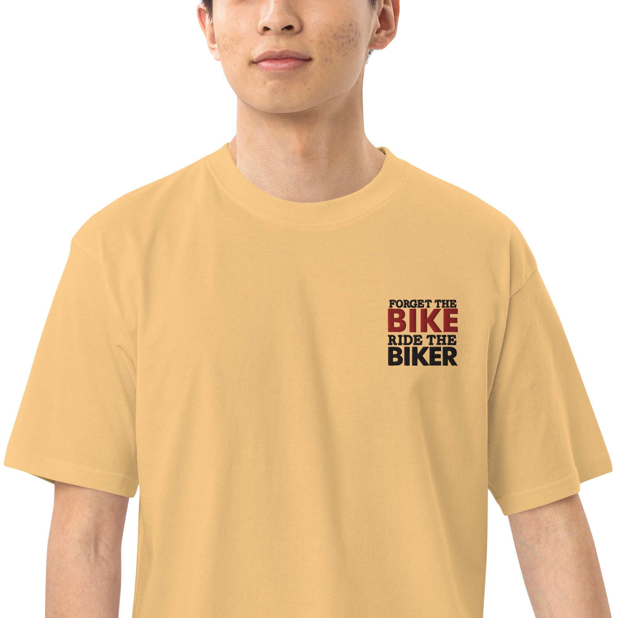 FORGET THE BIKE RIDE THE BIKER - Men’s premium heavyweight tee