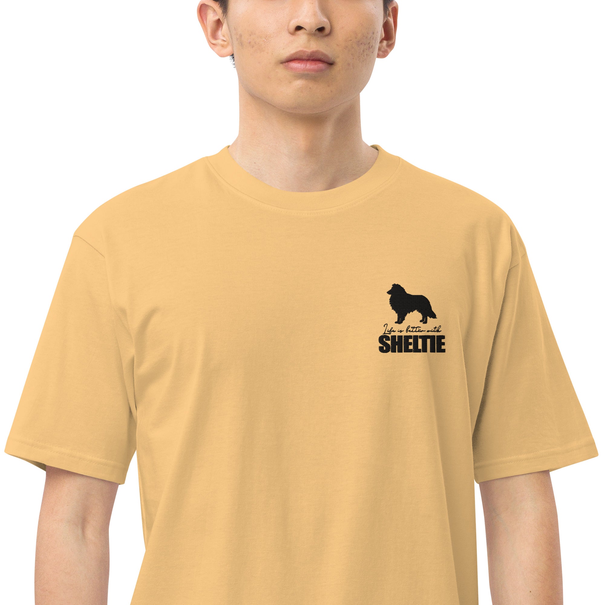 LIFE IS BETTER WITH SHELTIE - Men’s premium heavyweight tee