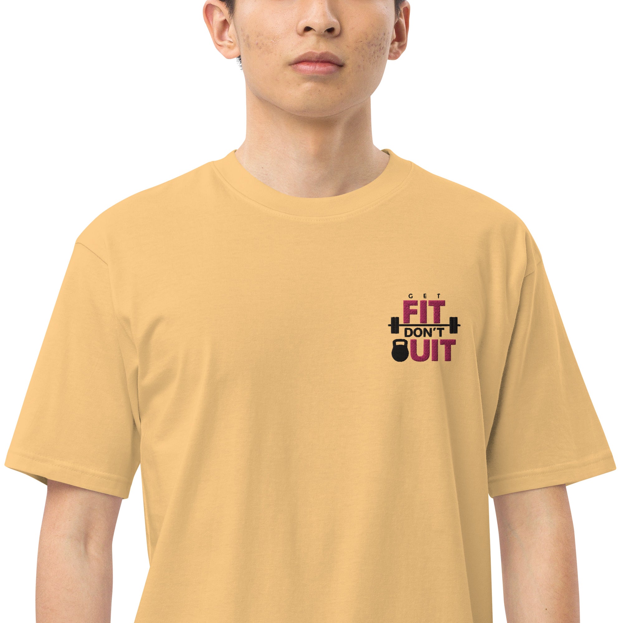 GET FIT DON'T QUIT - Men’s premium heavyweight tee