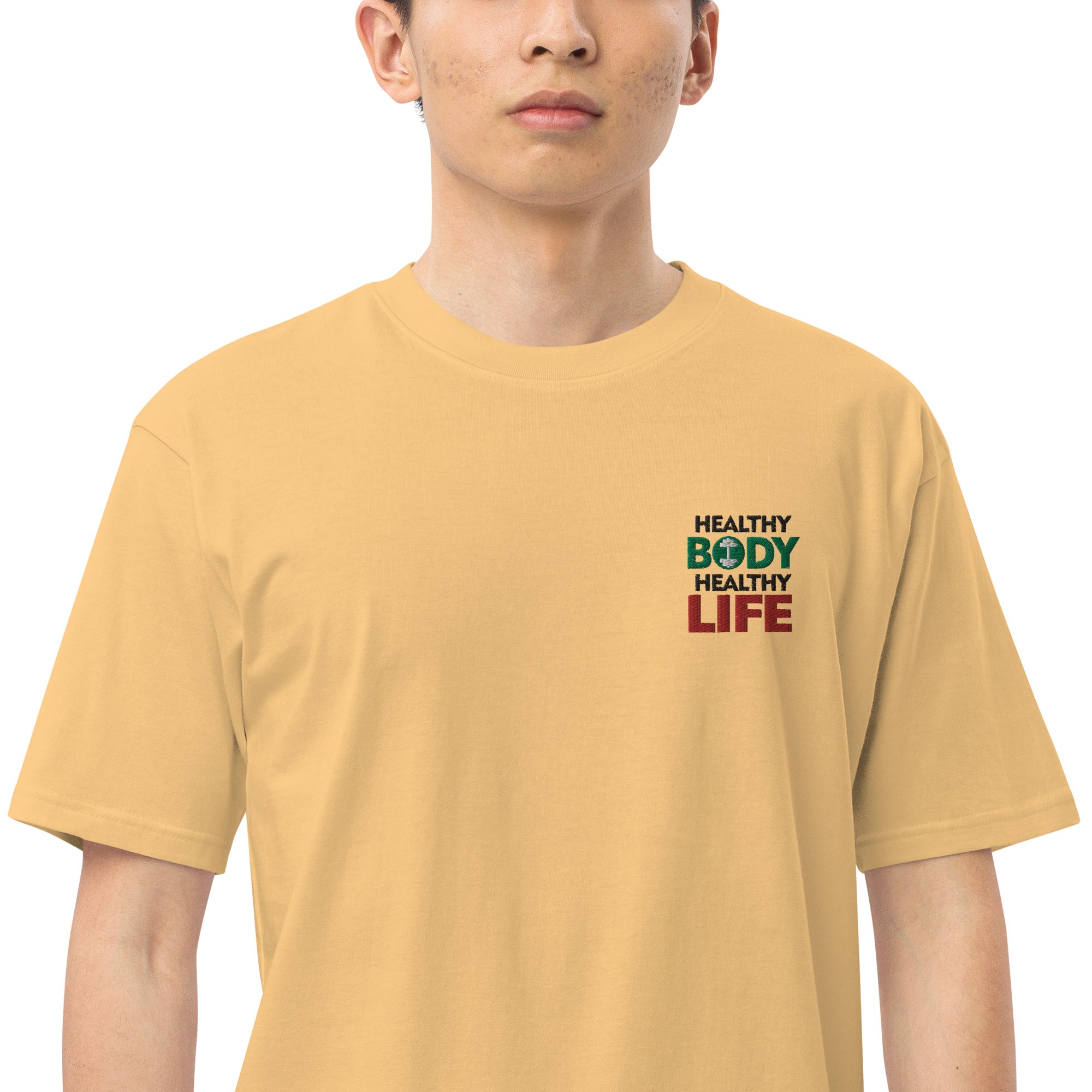 HEALTHY BODY HEALTHY LIFE - Men’s premium heavyweight tee