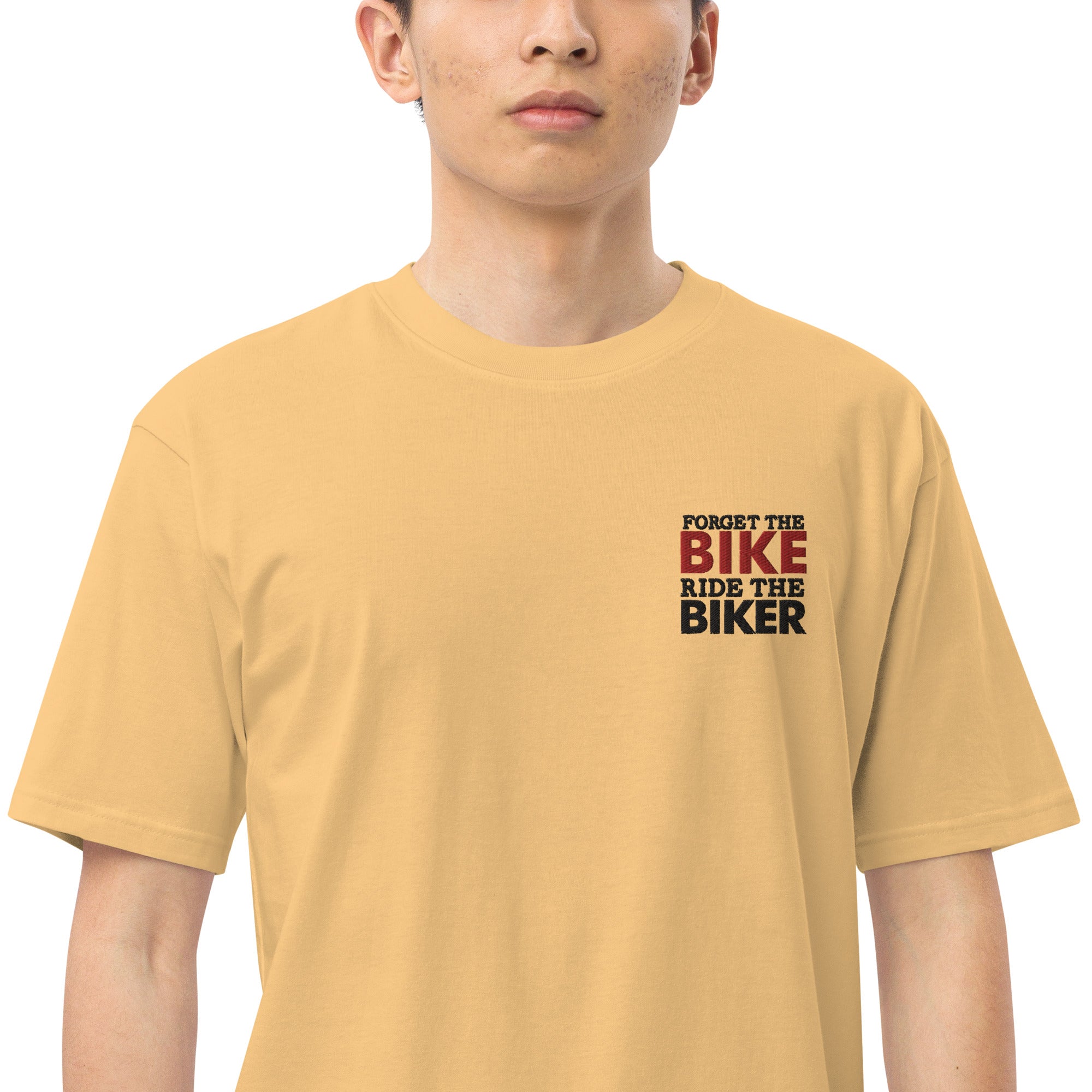 FORGET THE BIKE RIDE THE BIKER - Men’s premium heavyweight tee