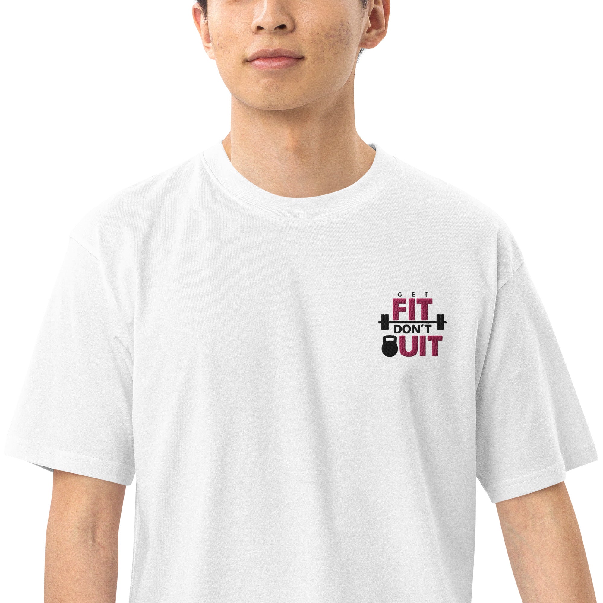 GET FIT DON'T QUIT - Men’s premium heavyweight tee