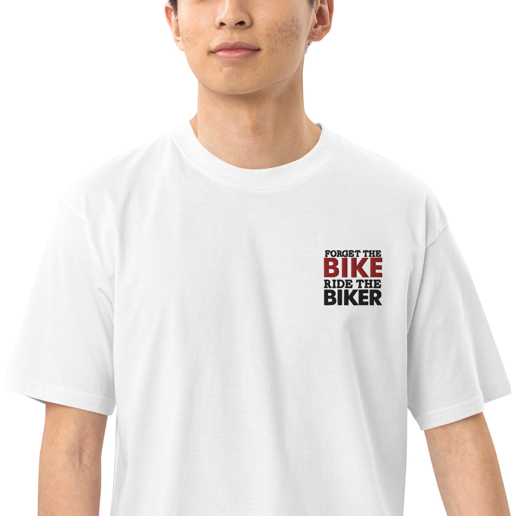 FORGET THE BIKE RIDE THE BIKER - Men’s premium heavyweight tee