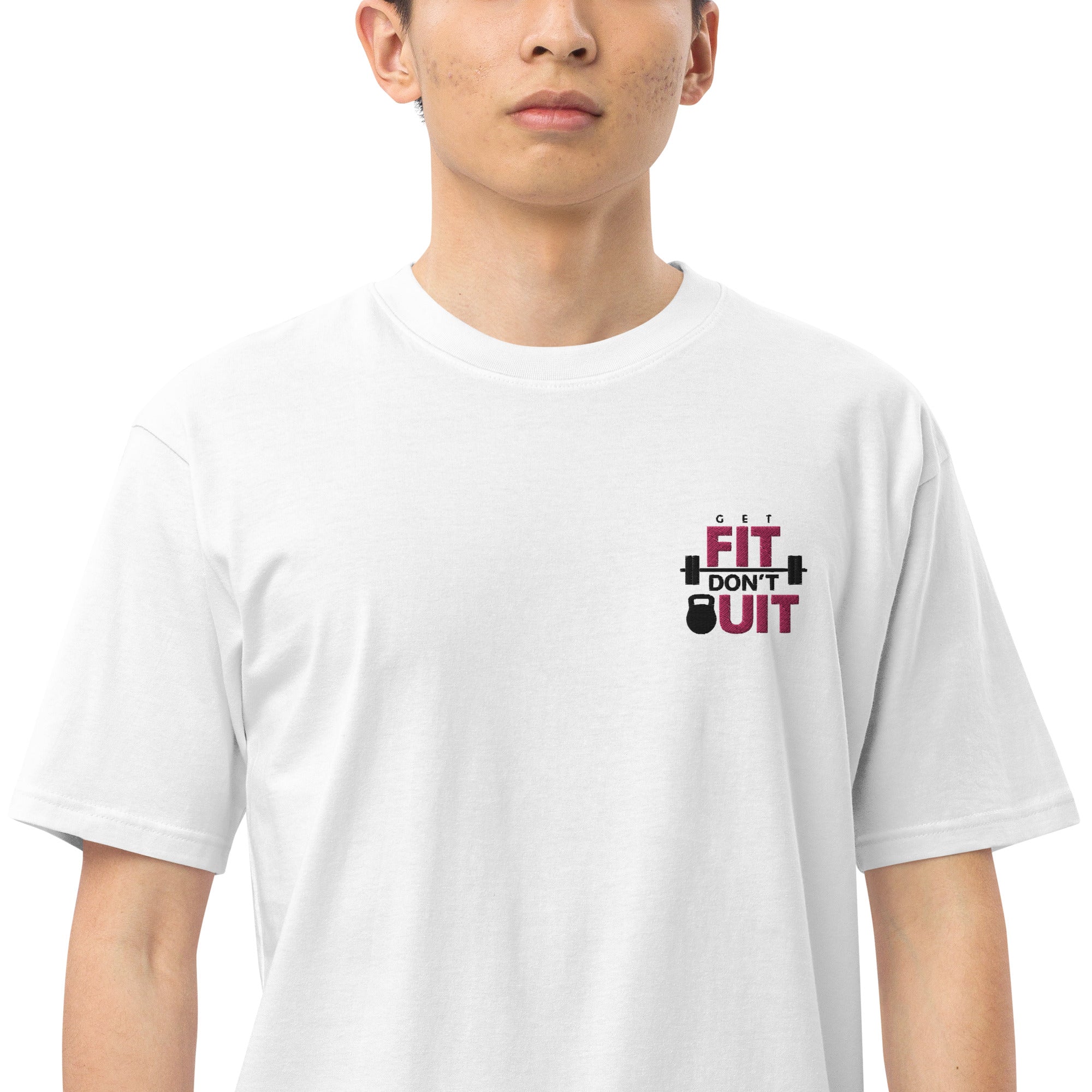 GET FIT DON'T QUIT - Men’s premium heavyweight tee