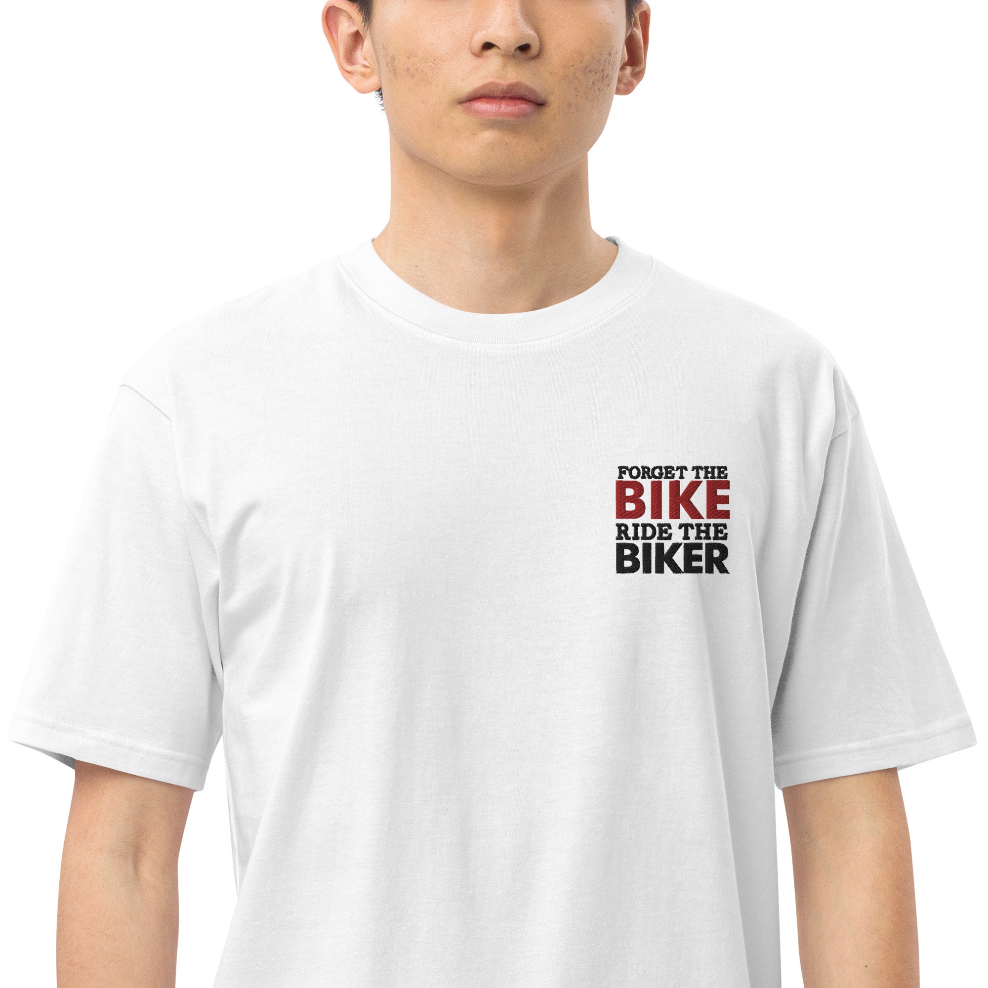 FORGET THE BIKE RIDE THE BIKER - Men’s premium heavyweight tee