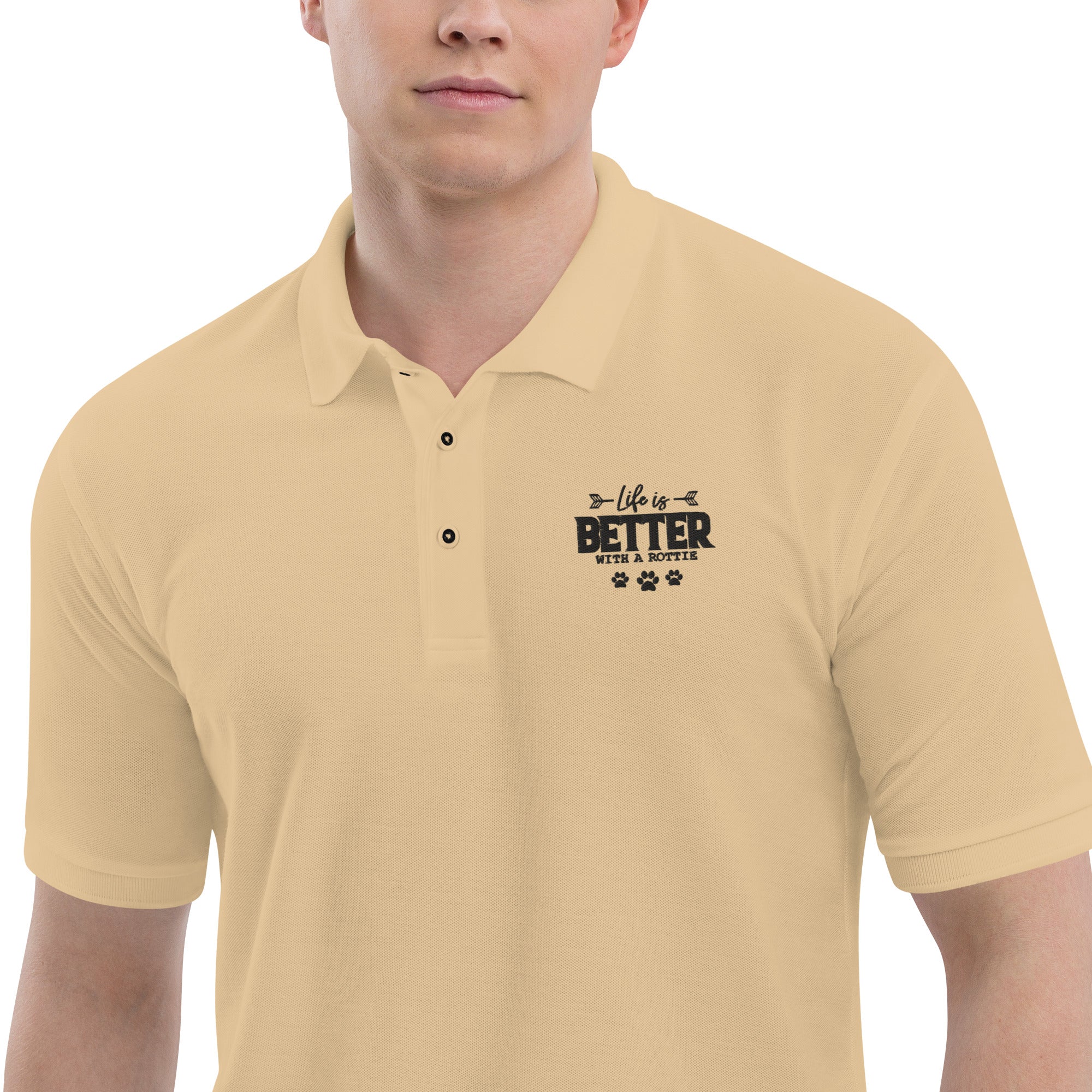 LIFE IS BETTER WITH A ROTTIE - Men's Premium Polo