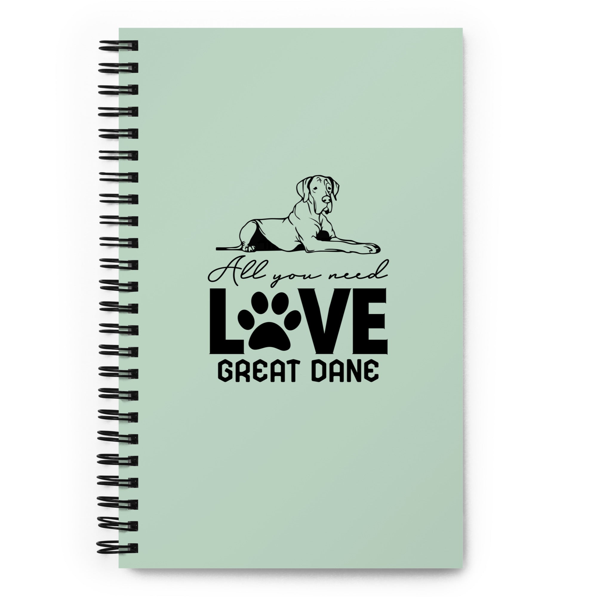ALL YOU NEED LOVE GREAT DANE - Spiral notebook