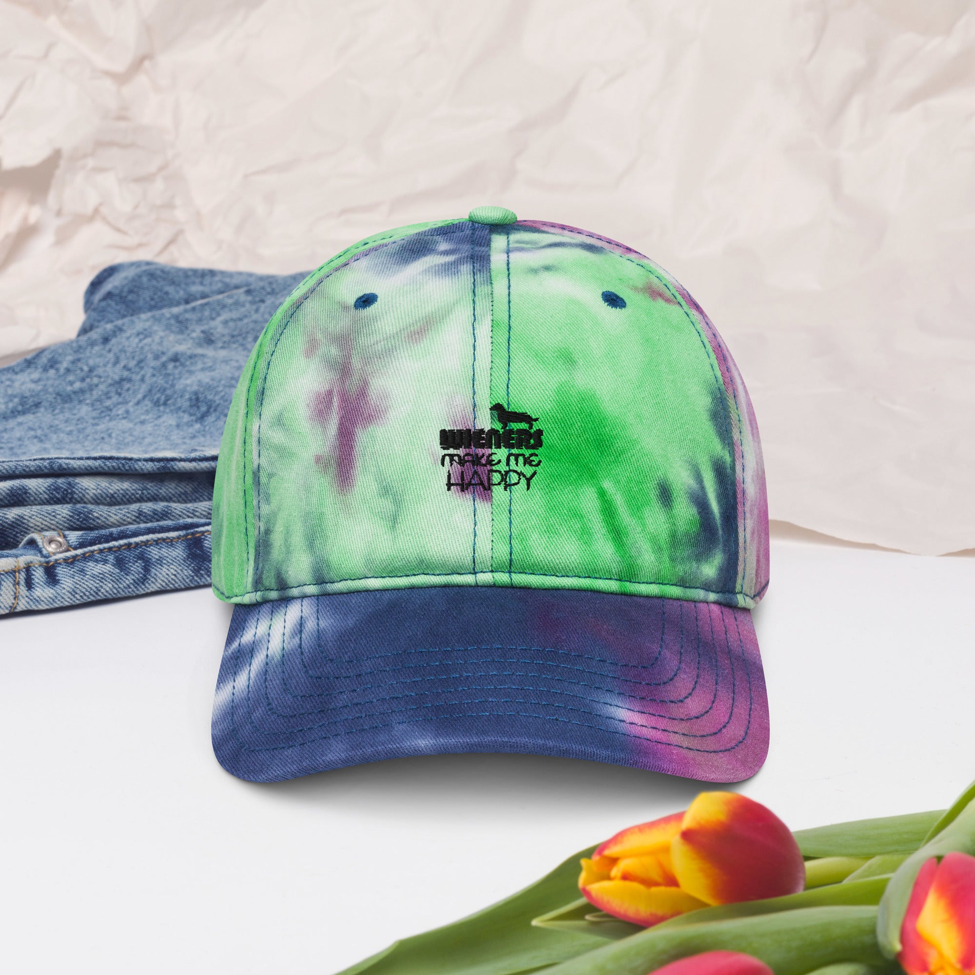 WIENERS MAKE ME HAPPY - Tie dye hat