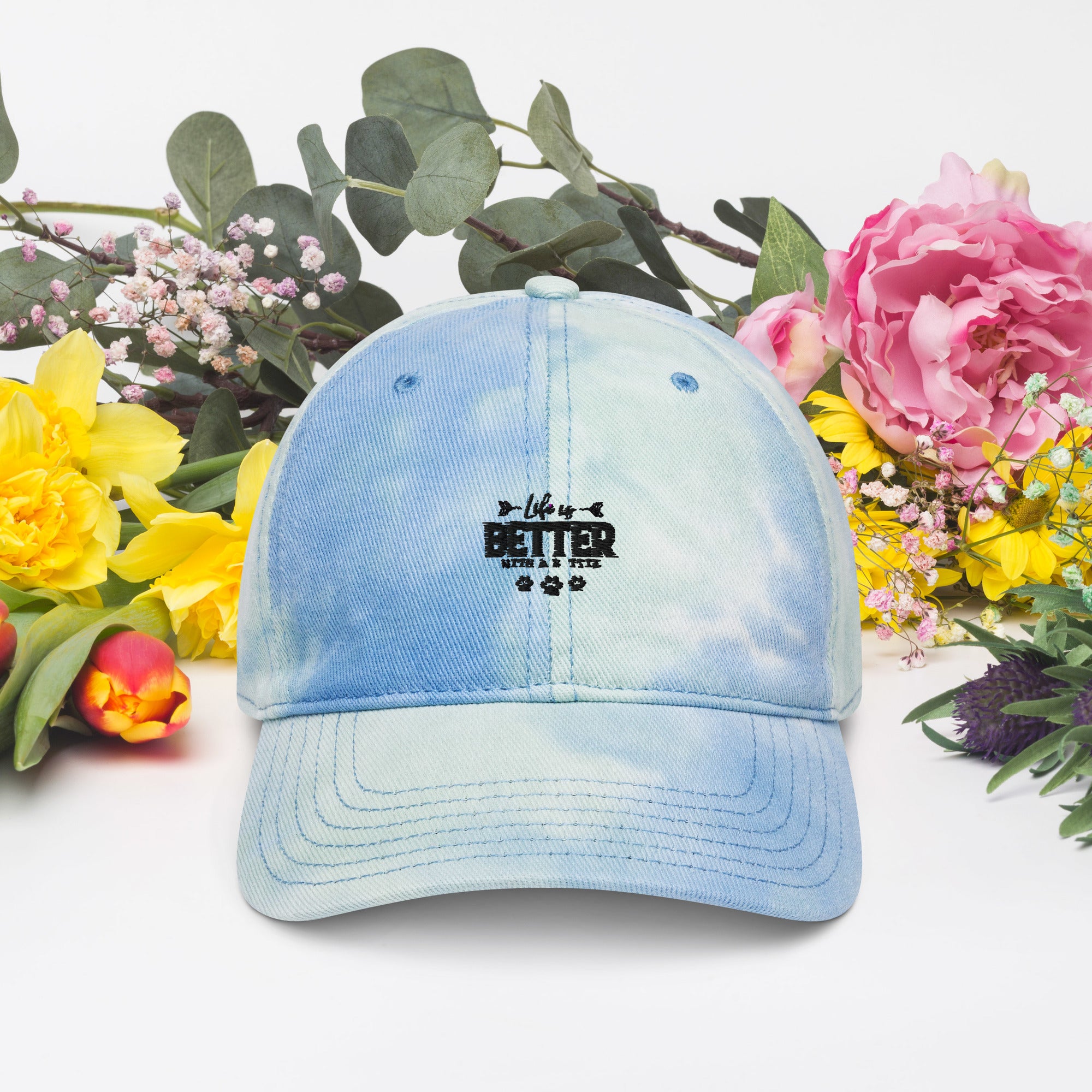 LIFE IS BETTER WITH A ROTTIE - Tie dye hat
