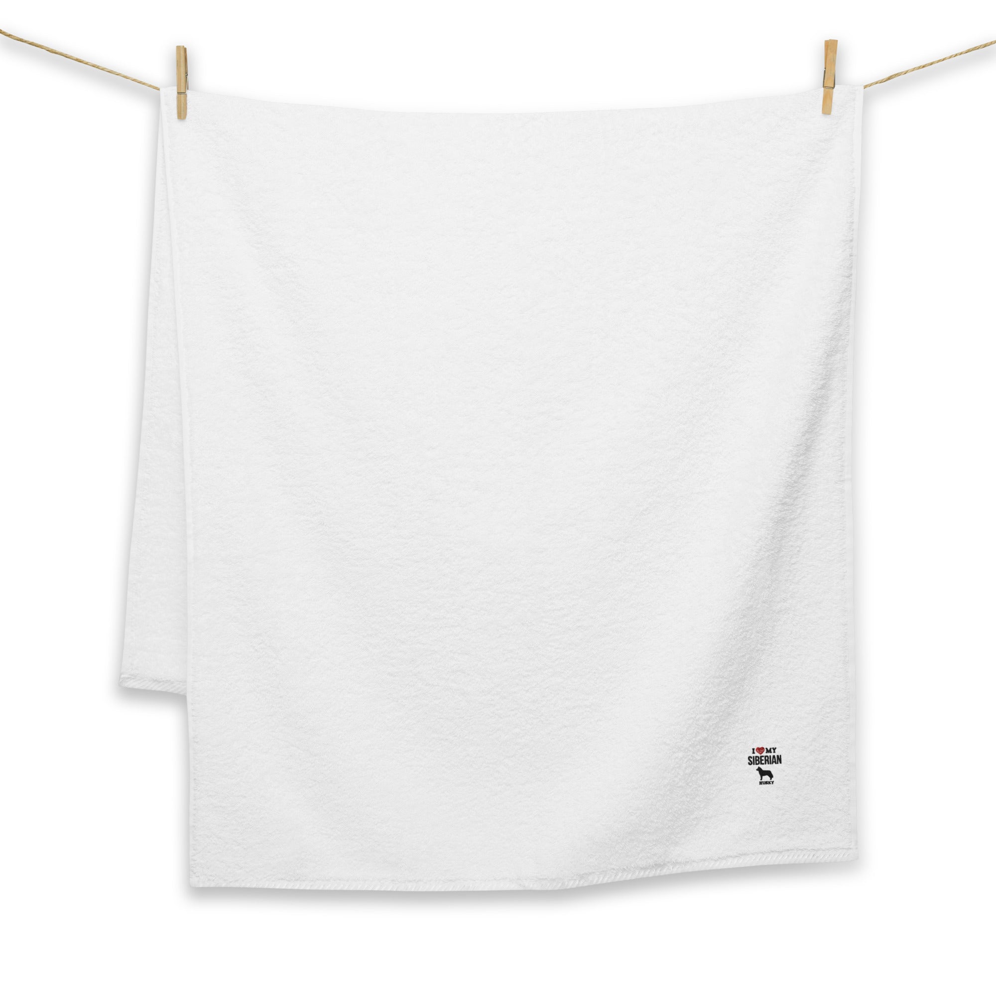 I LOVE MY SIBERIAN HUSKY - Turkish cotton towel