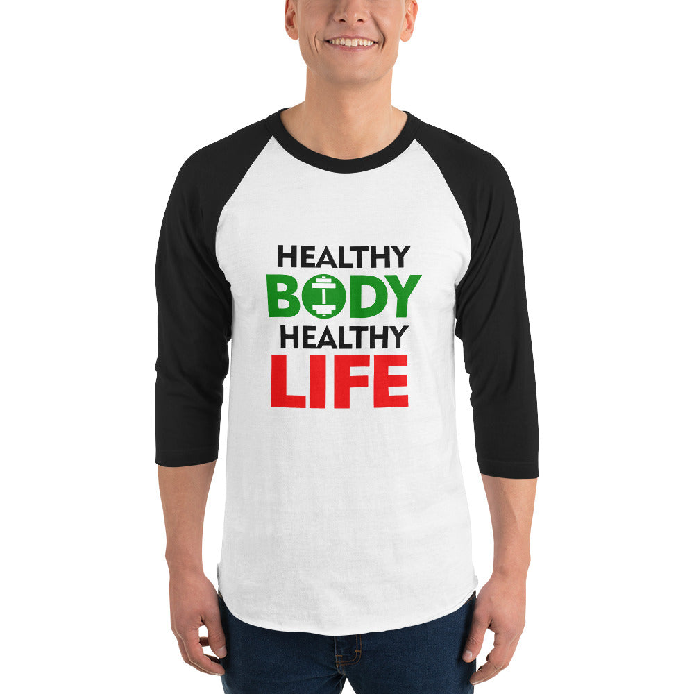 HEALTHY BODY HEALTHY LIFE - 3/4 sleeve raglan shirt