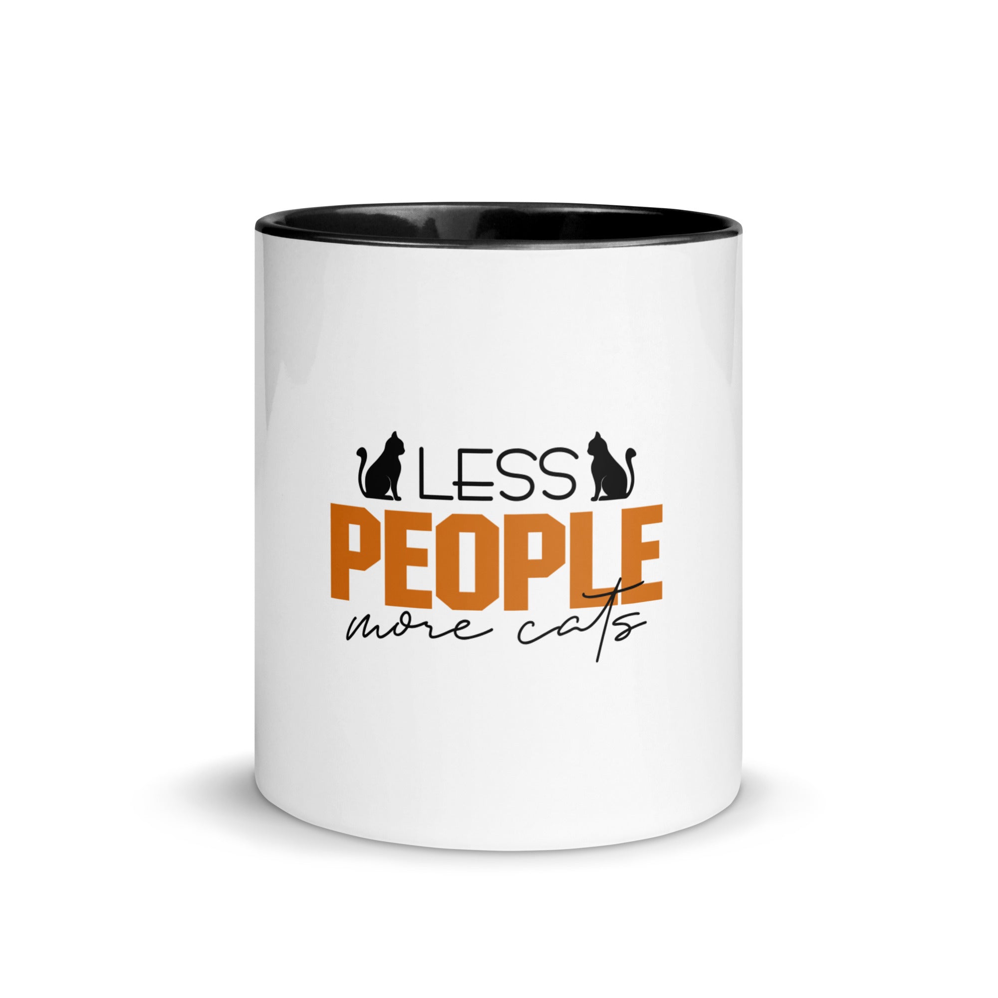 LESS PEOPLE MORE CATS - Mug with Color Inside