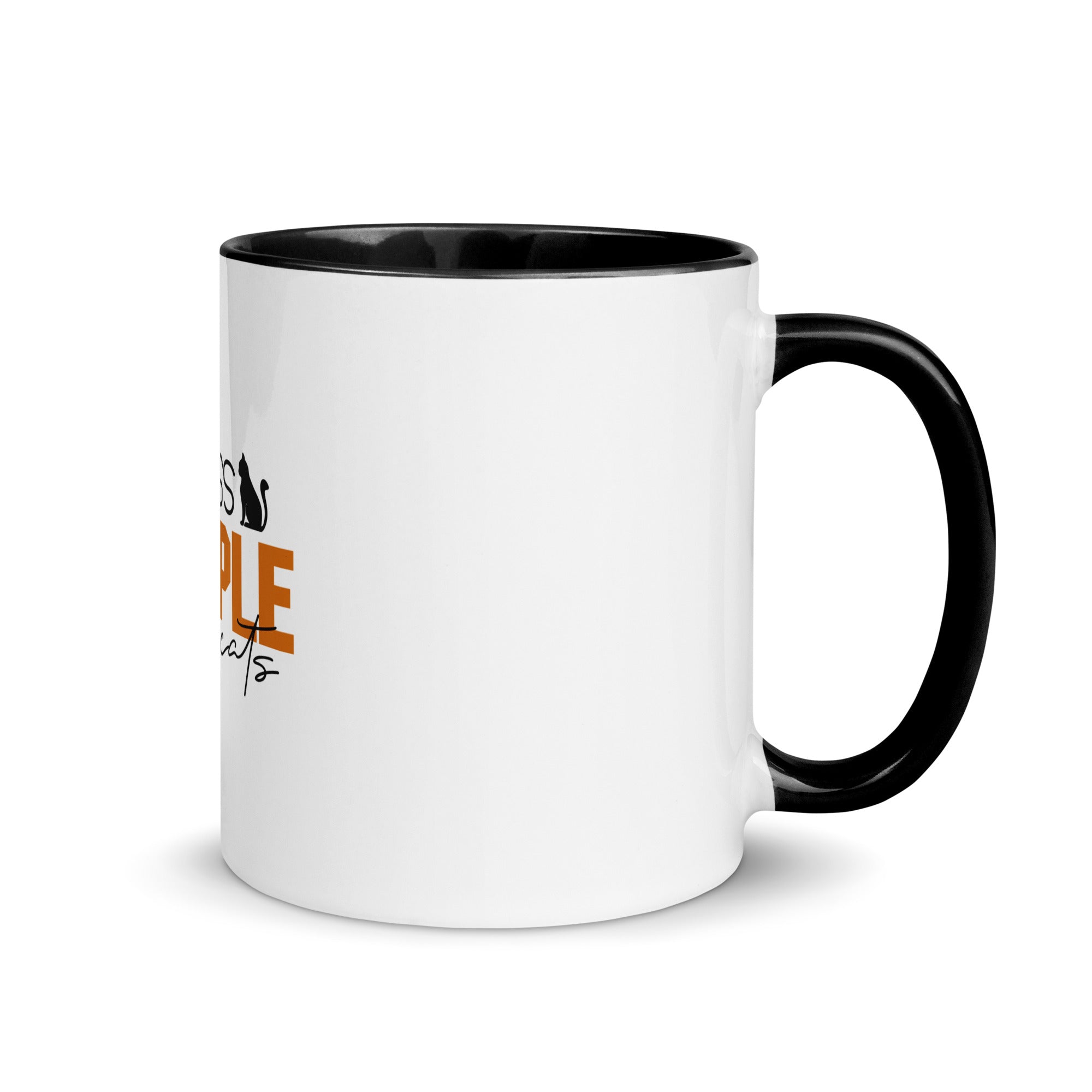 LESS PEOPLE MORE CATS - Mug with Color Inside