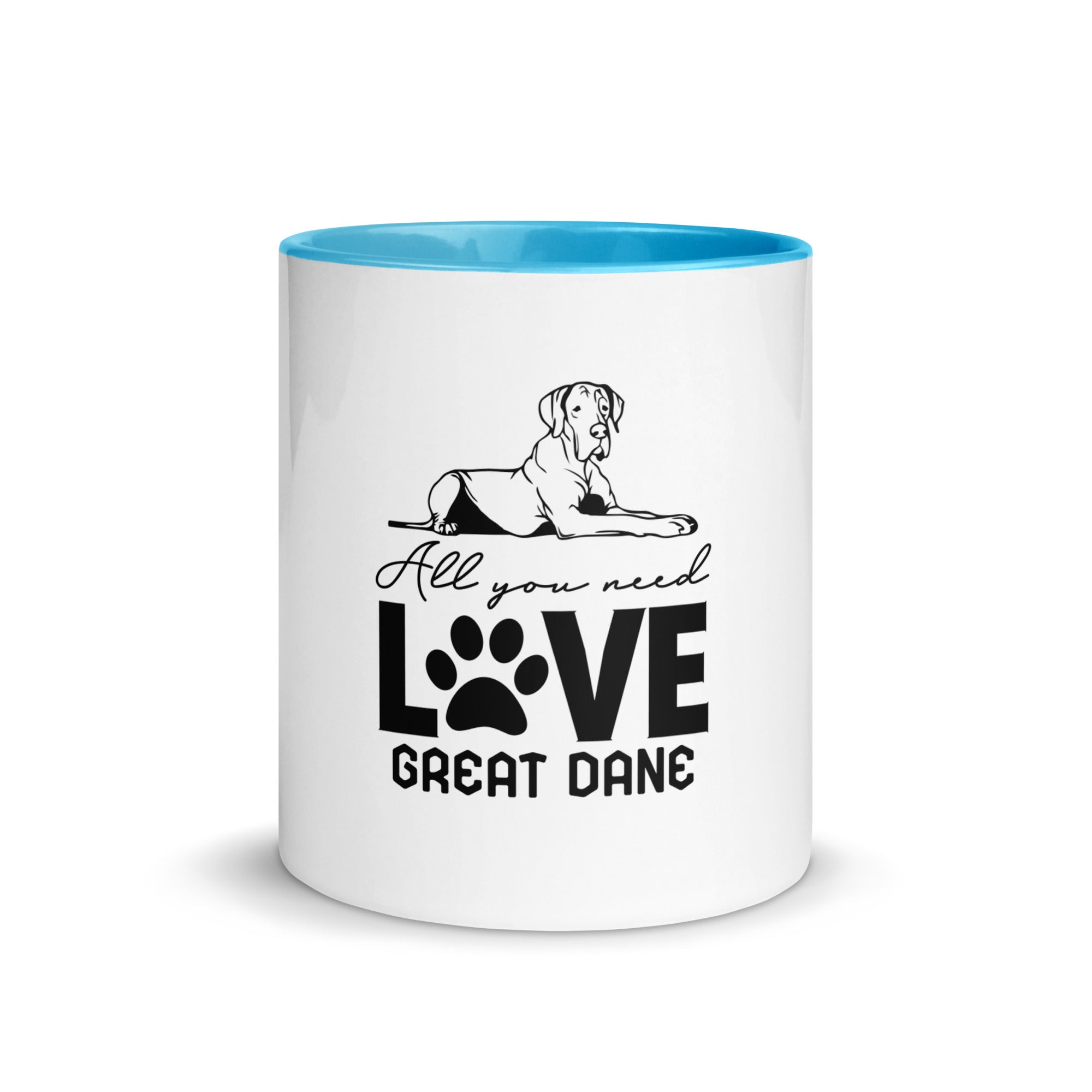 ALL YOU NEED LOVE GREAT DANE - Mug with Color Inside