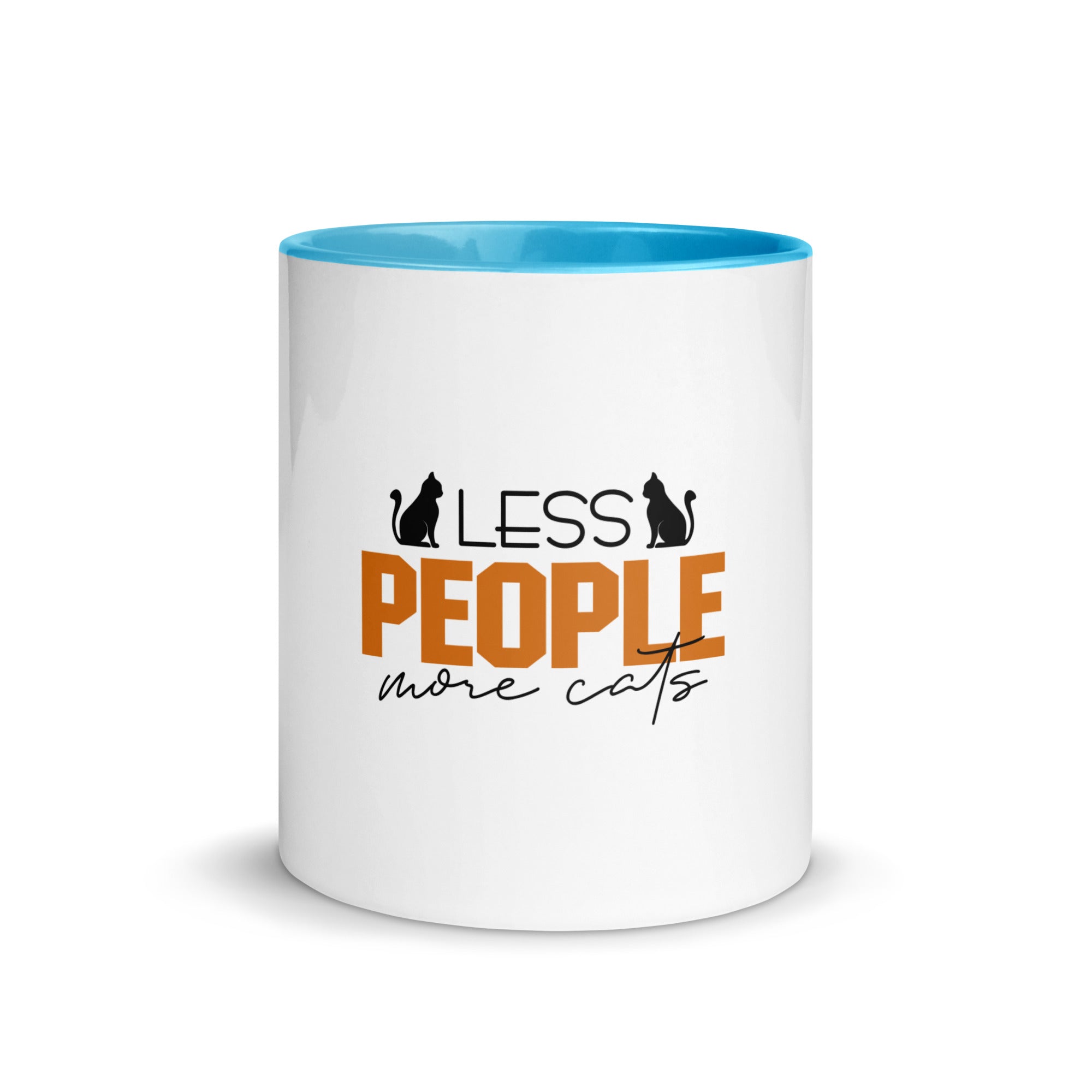 LESS PEOPLE MORE CATS - Mug with Color Inside