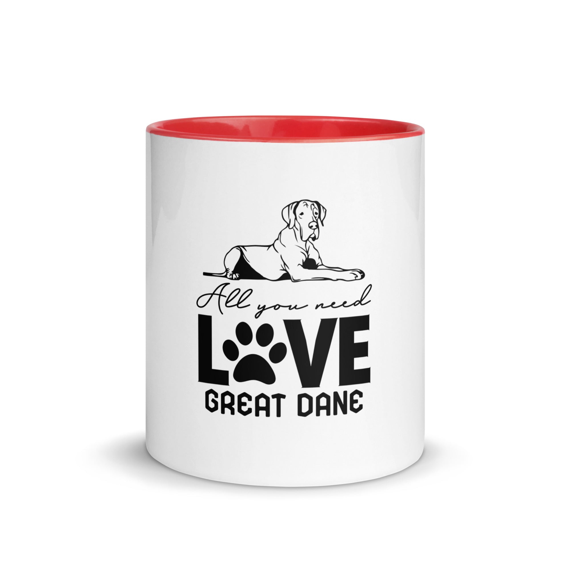 ALL YOU NEED LOVE GREAT DANE - Mug with Color Inside