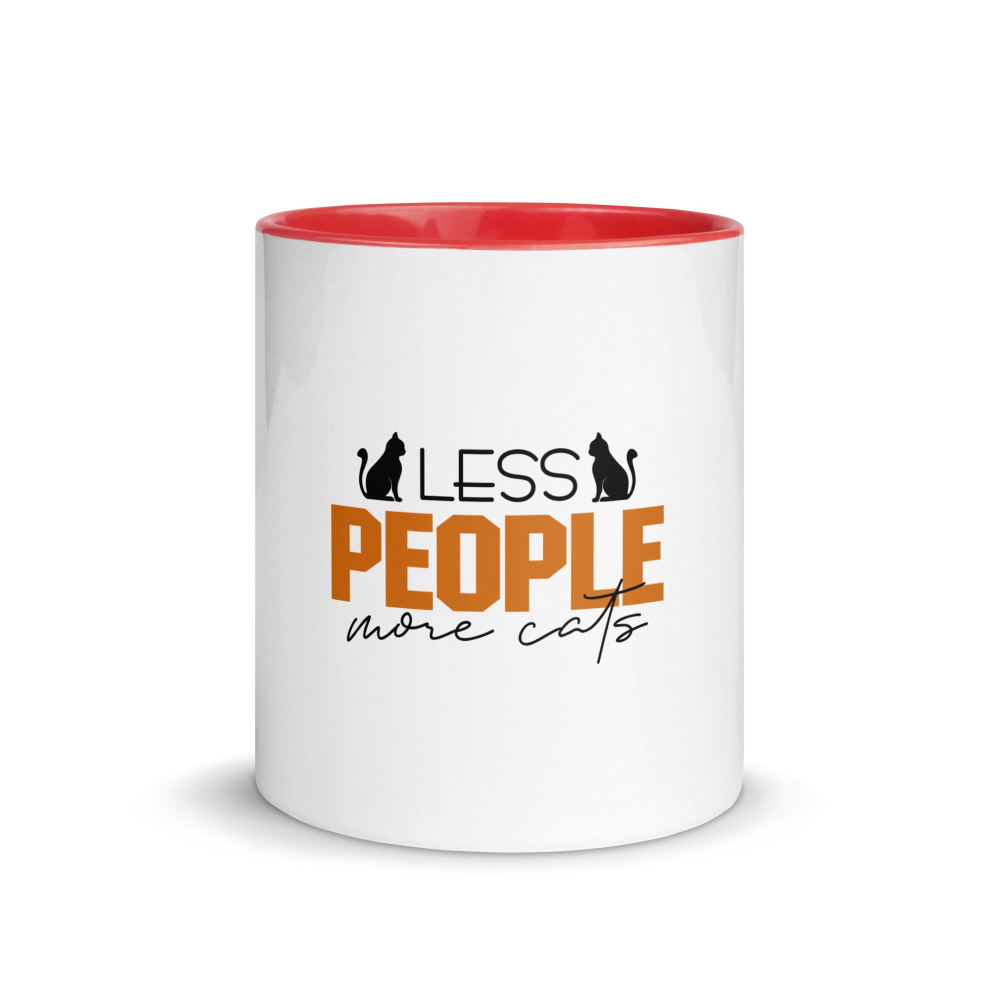 LESS PEOPLE MORE CATS - Mug with Color Inside