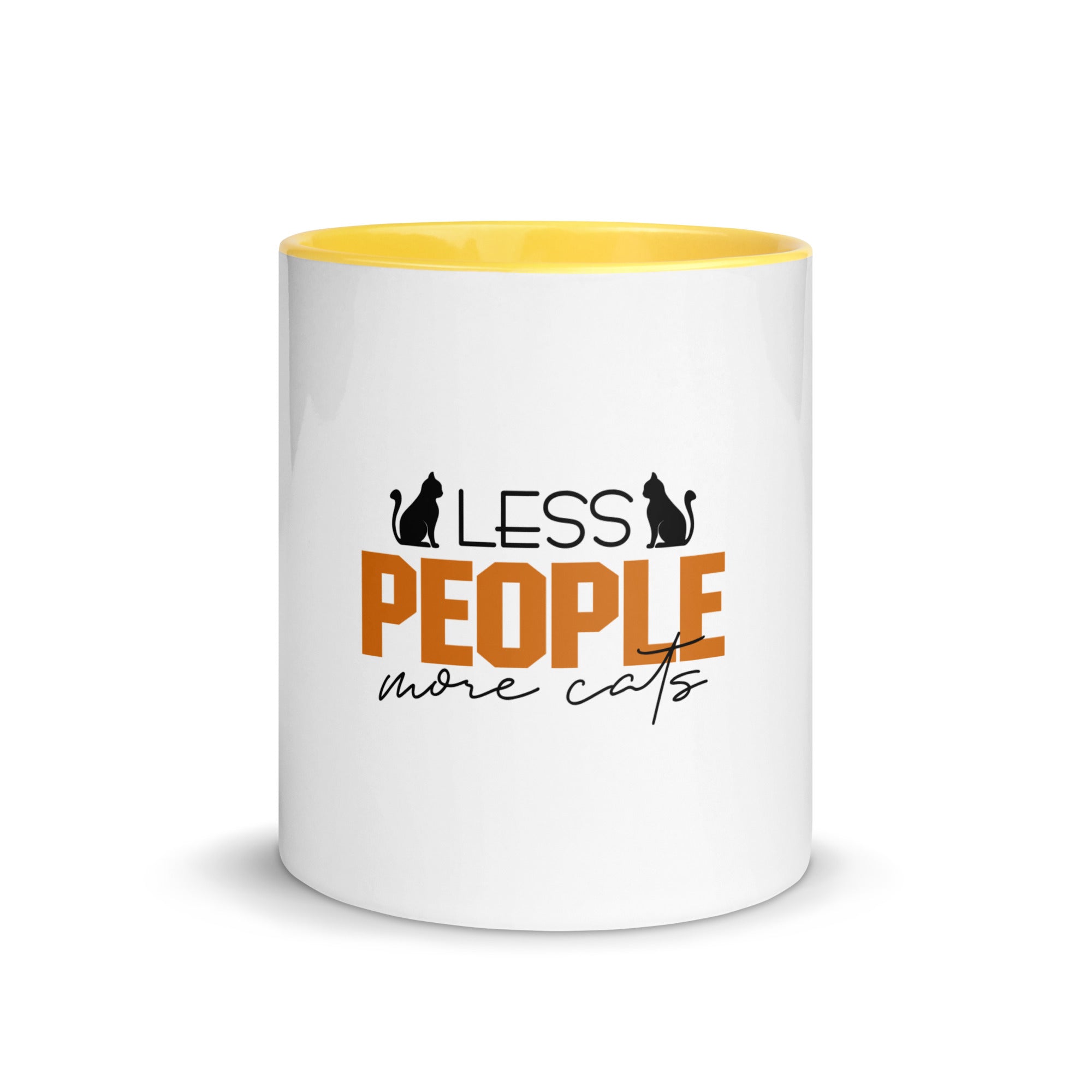 LESS PEOPLE MORE CATS - Mug with Color Inside