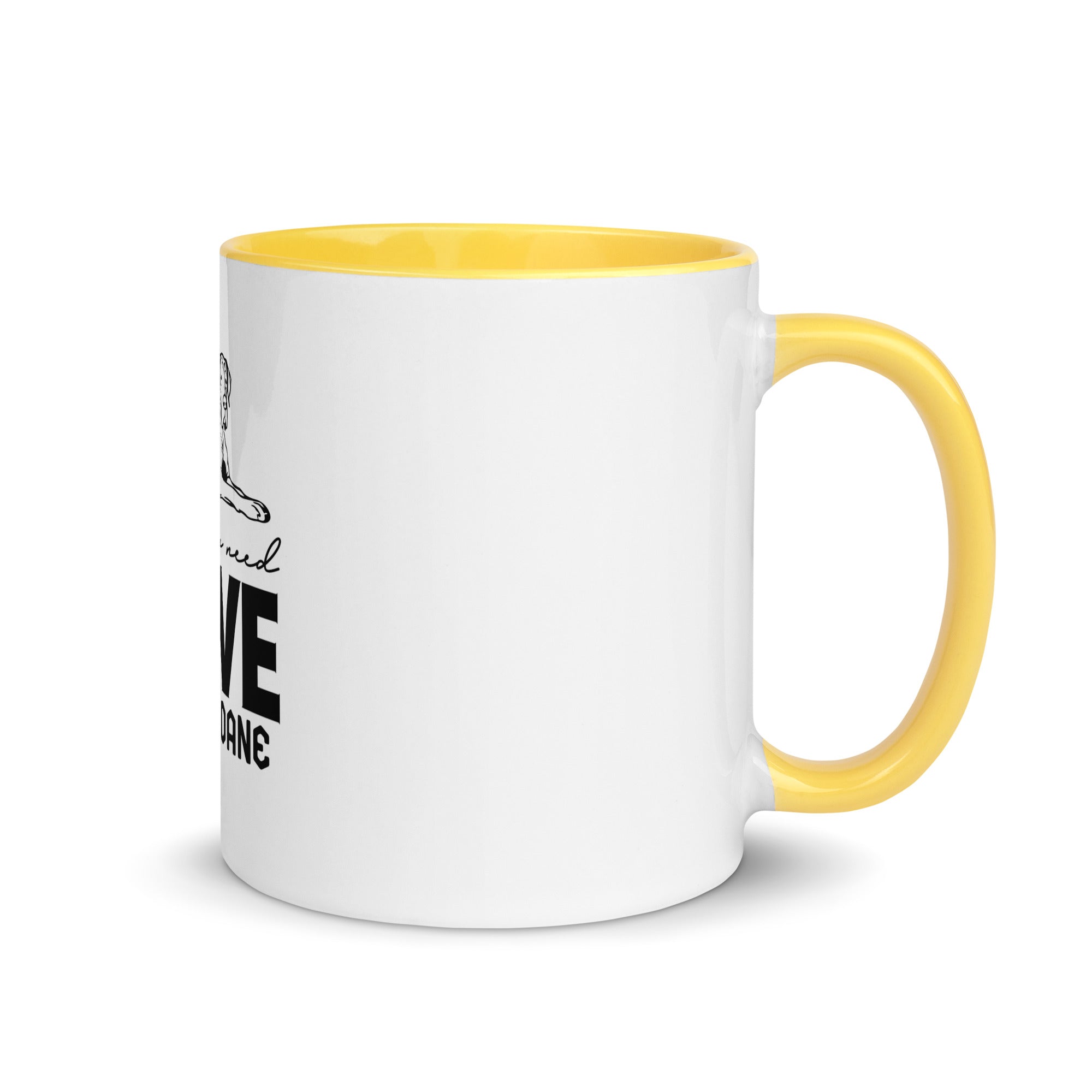 ALL YOU NEED LOVE GREAT DANE - Mug with Color Inside