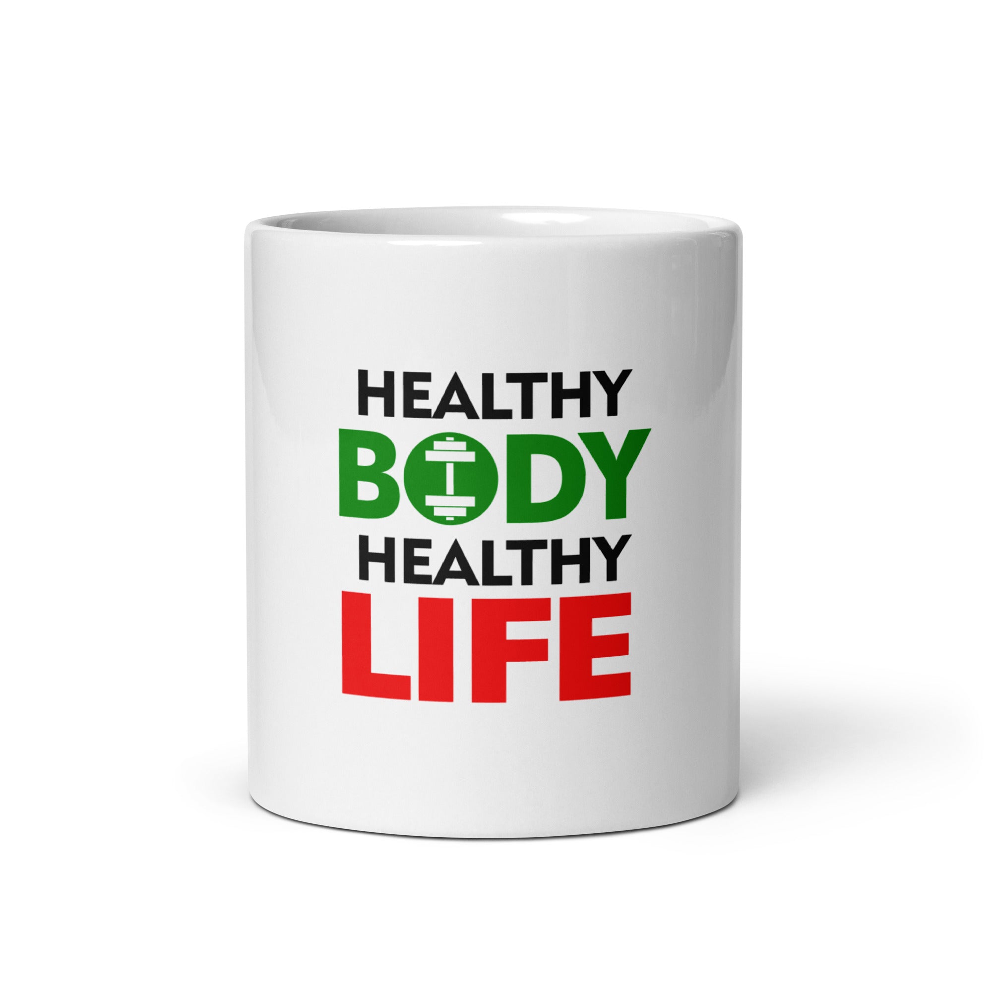 HEALTHY BODY HEALTHY LIFE - White glossy mug