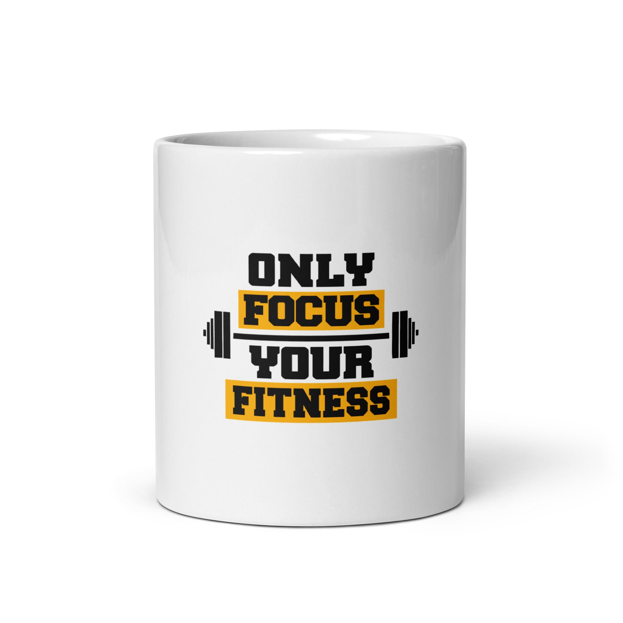 ONLY FOCUS YOUR FITNESS - White glossy mug