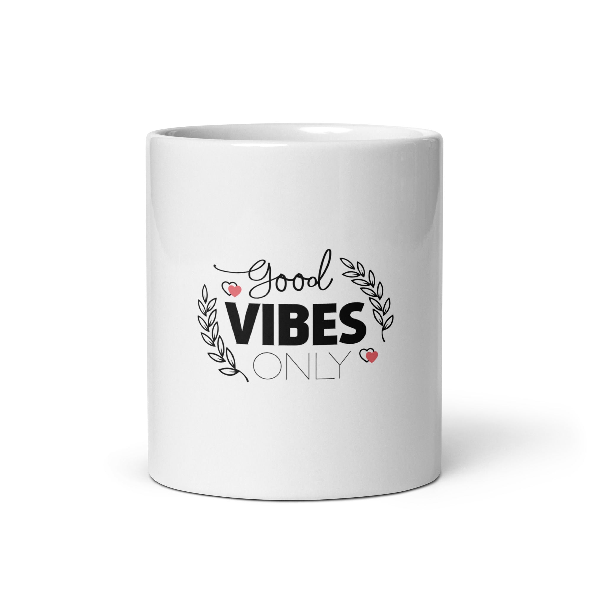 GOOD VIBES ONLY - White glossy mug