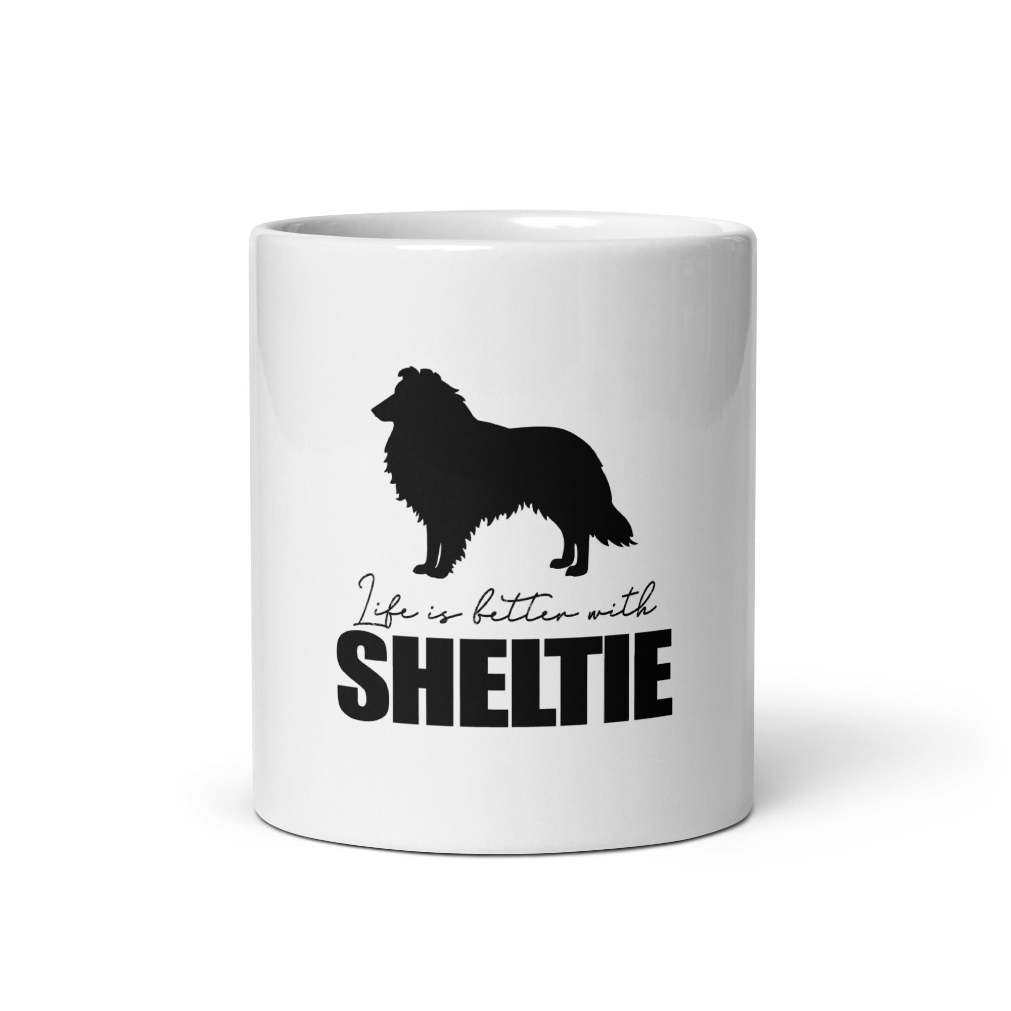 LIFE IS BETTER WITH SHELTIE - White glossy mug