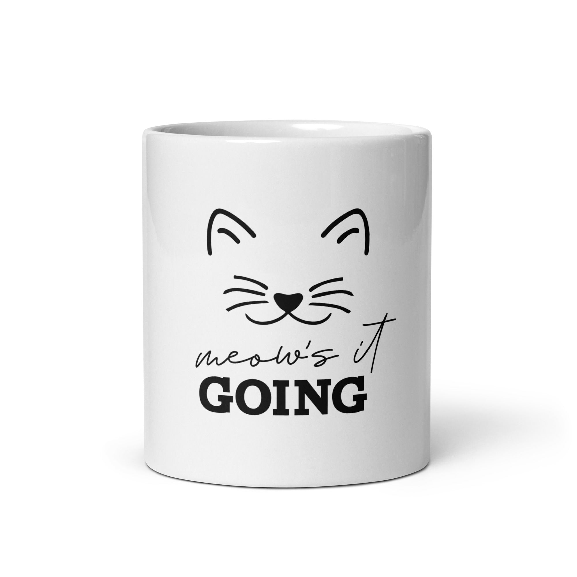 MEOW'S IT GOING - White glossy mug