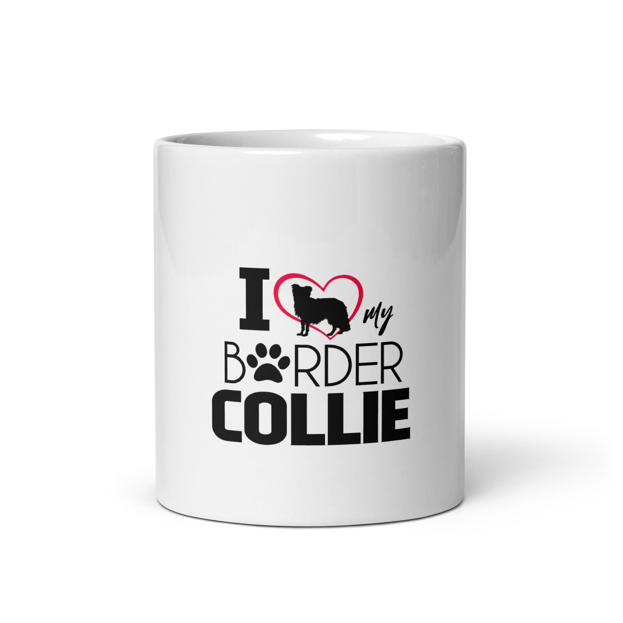I LOVE MY BORDER COLLIE - White glossy mug