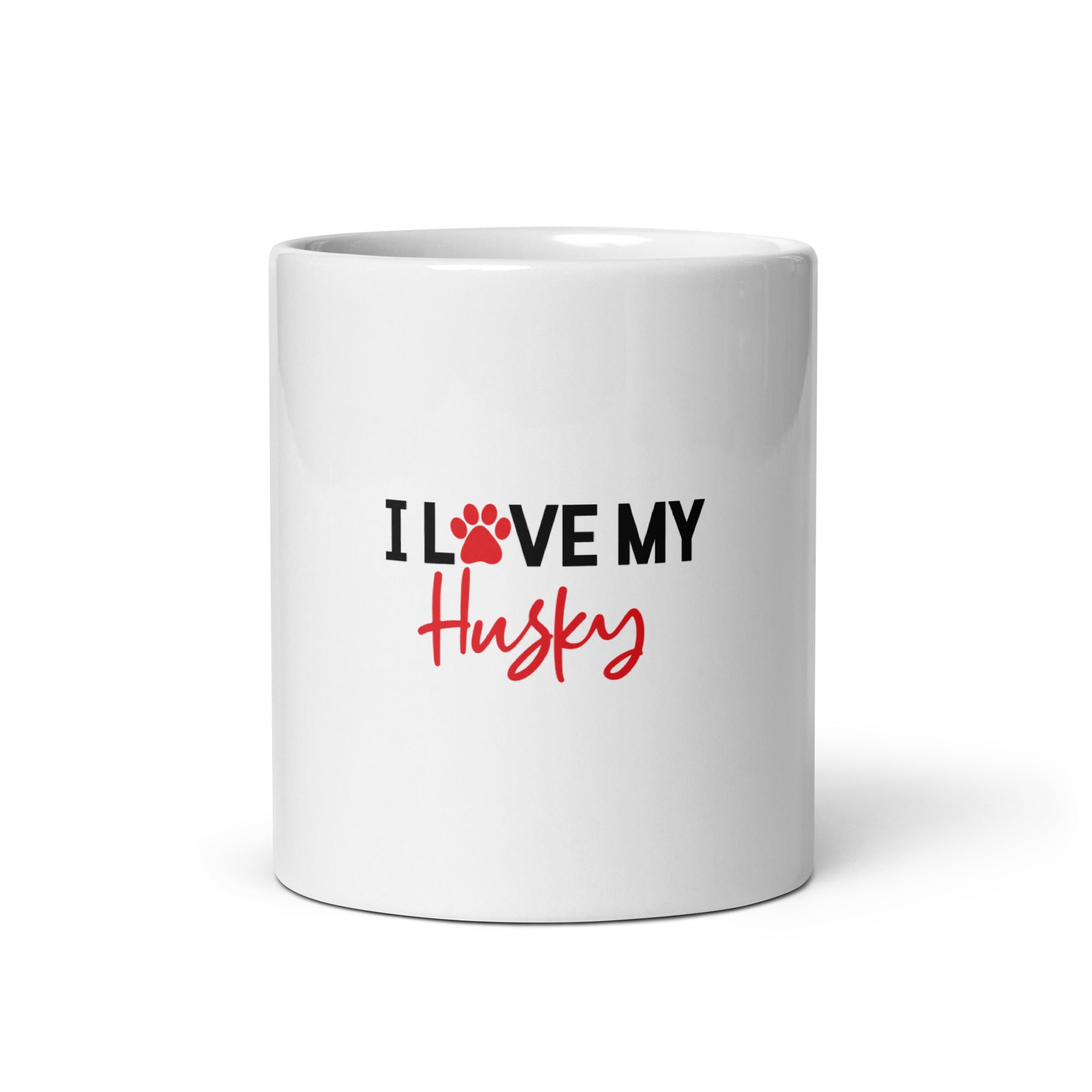 I LOVE MY HUSKY - White glossy mug